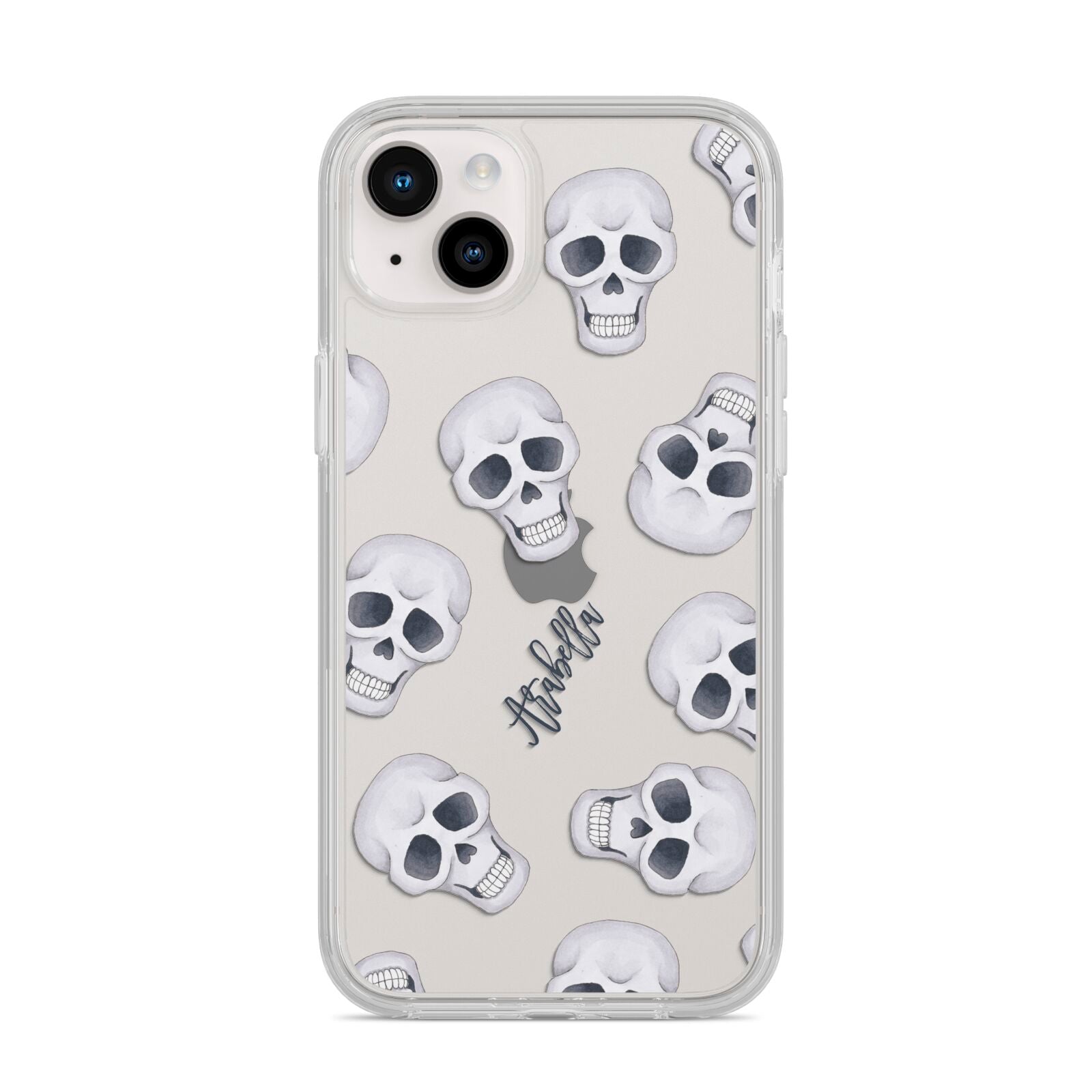 Halloween Skulls iPhone 14 Plus Clear Tough Case Starlight