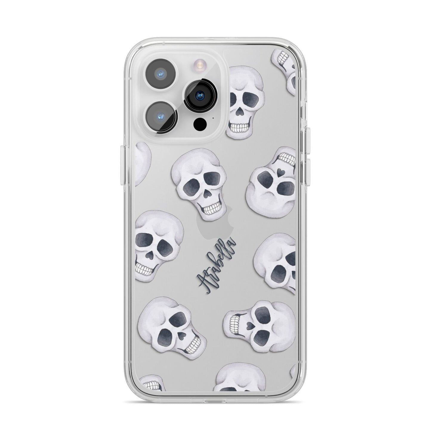 Halloween Skulls iPhone 14 Pro Max Clear Tough Case Silver