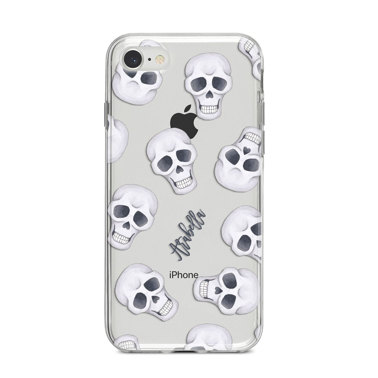 Halloween Skulls iPhone 8 Bumper Case on Silver iPhone