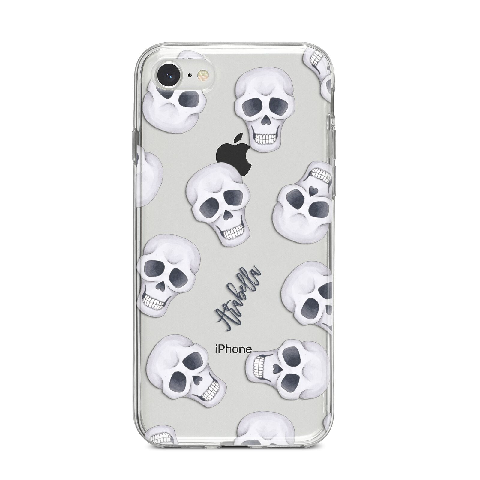 Halloween Skulls iPhone 8 Bumper Case on Silver iPhone