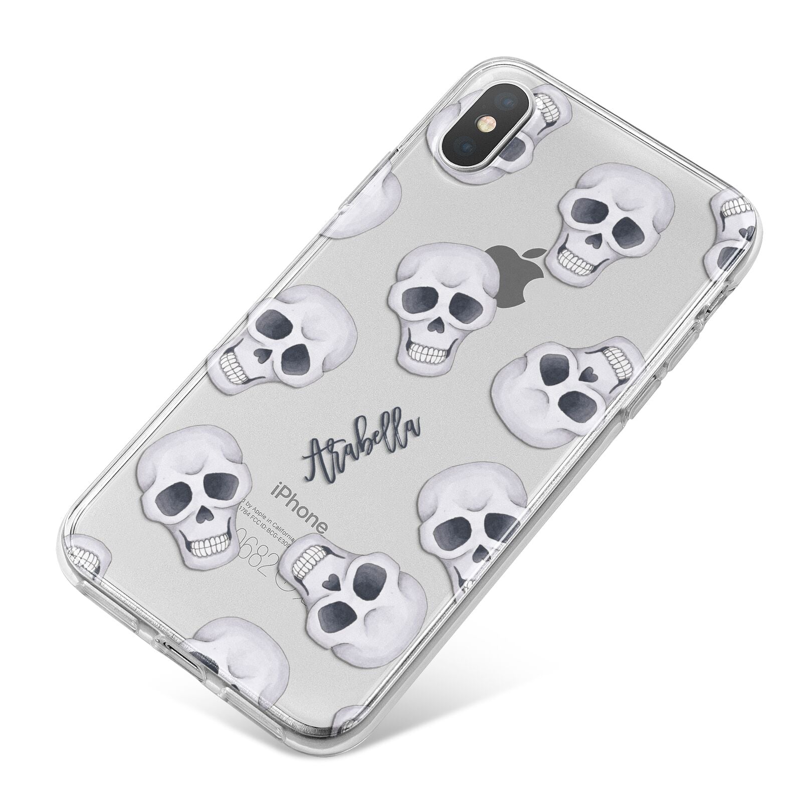Halloween Skulls iPhone X Bumper Case on Silver iPhone