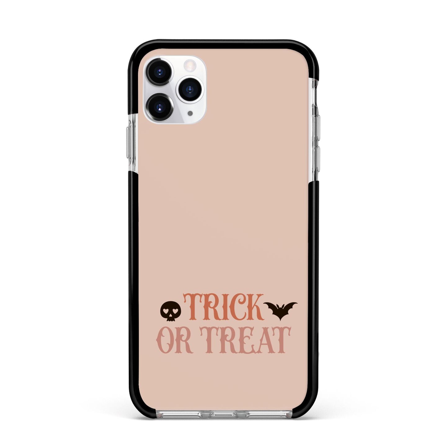 Halloween Trick or Treat Apple iPhone 11 Pro Max in Silver with Black Impact Case