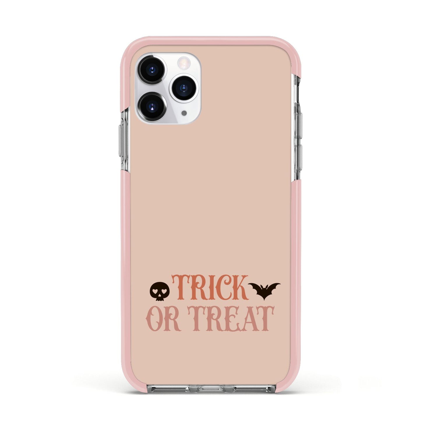 Halloween Trick or Treat Apple iPhone 11 Pro in Silver with Pink Impact Case