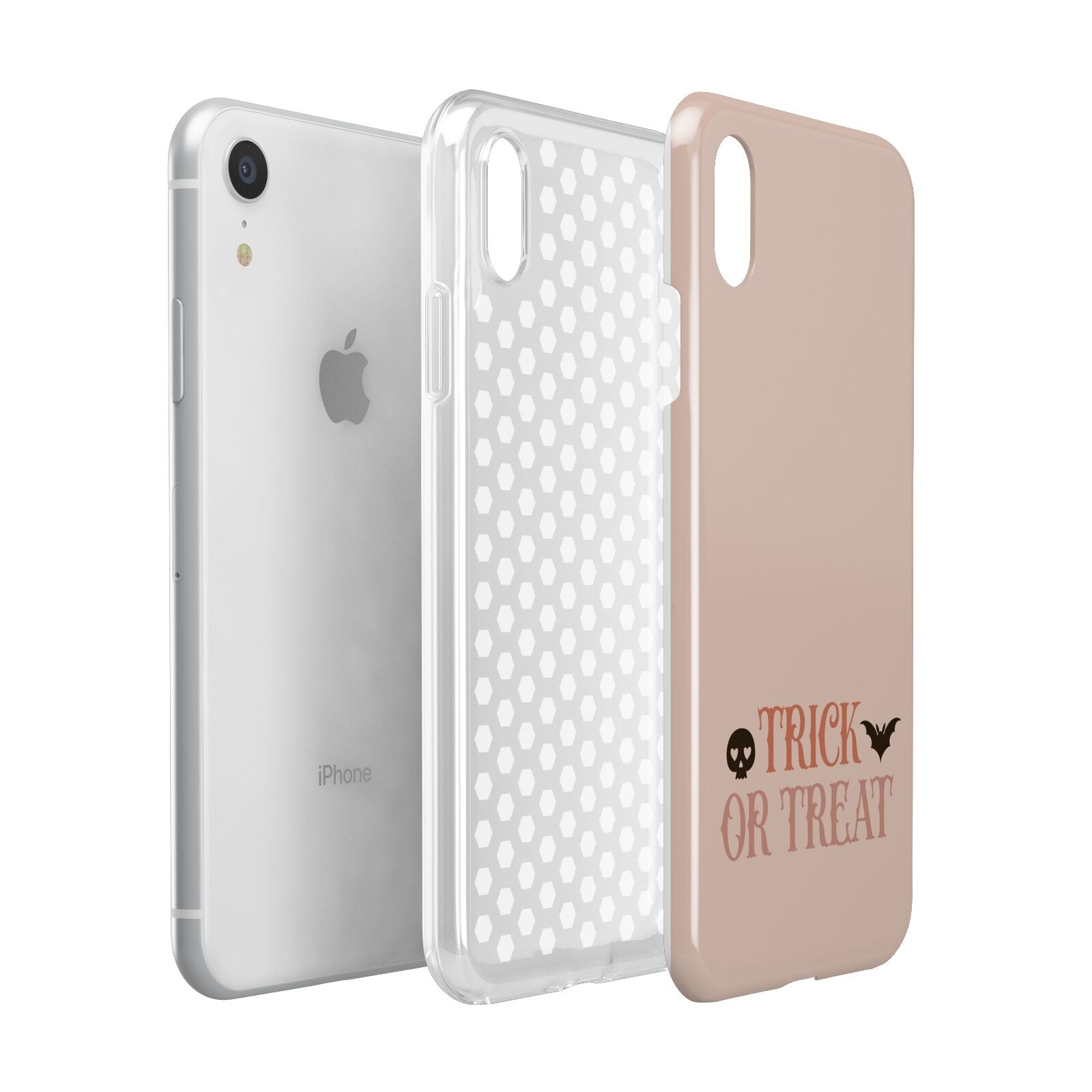 Halloween Trick or Treat Apple iPhone XR White 3D Tough Case Expanded view