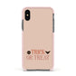 Halloween Trick or Treat Apple iPhone Xs Impact Case Pink Edge on Black Phone