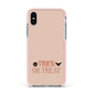 Halloween Trick or Treat Apple iPhone Xs Impact Case Pink Edge on Silver Phone