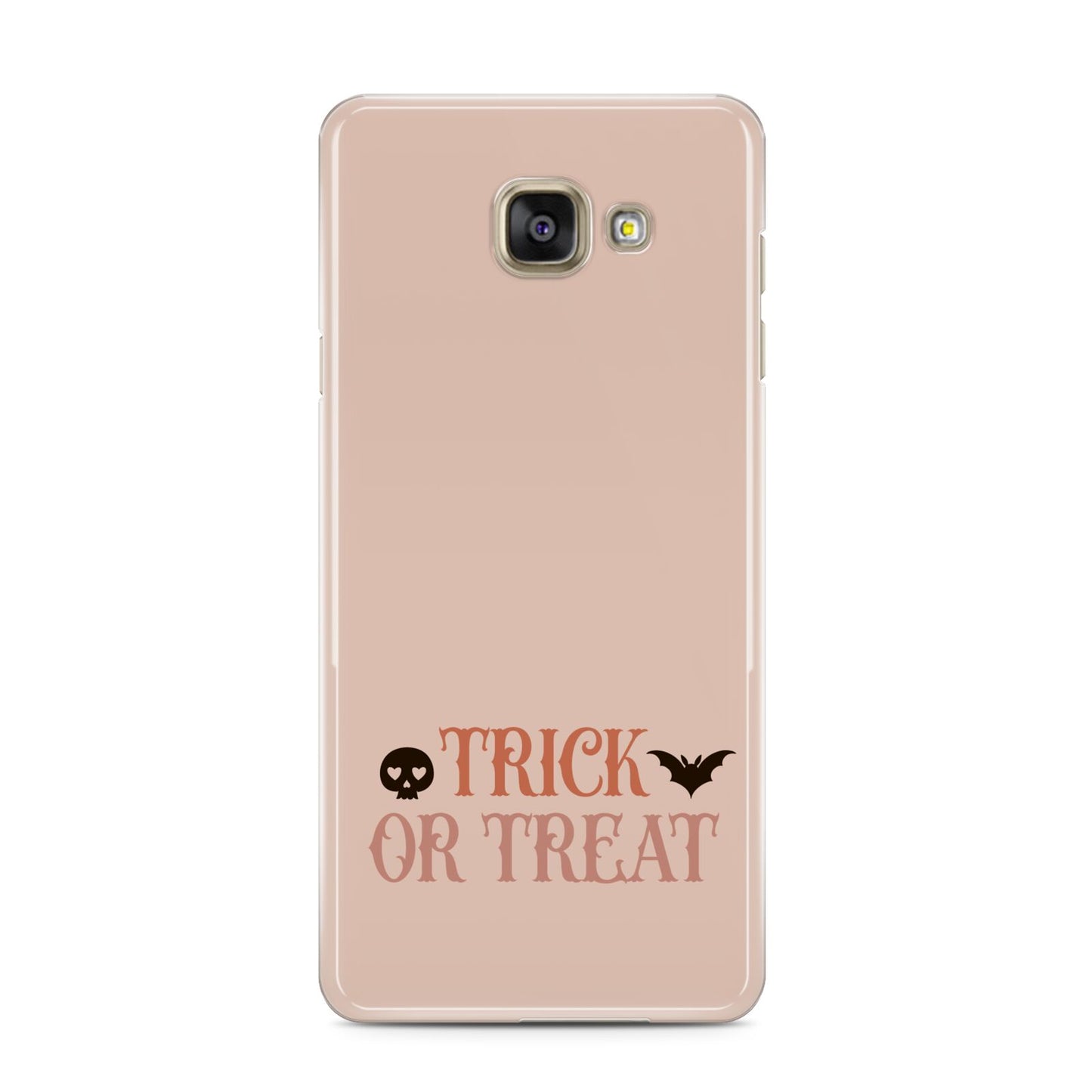 Halloween Trick or Treat Samsung Galaxy A3 2016 Case on gold phone