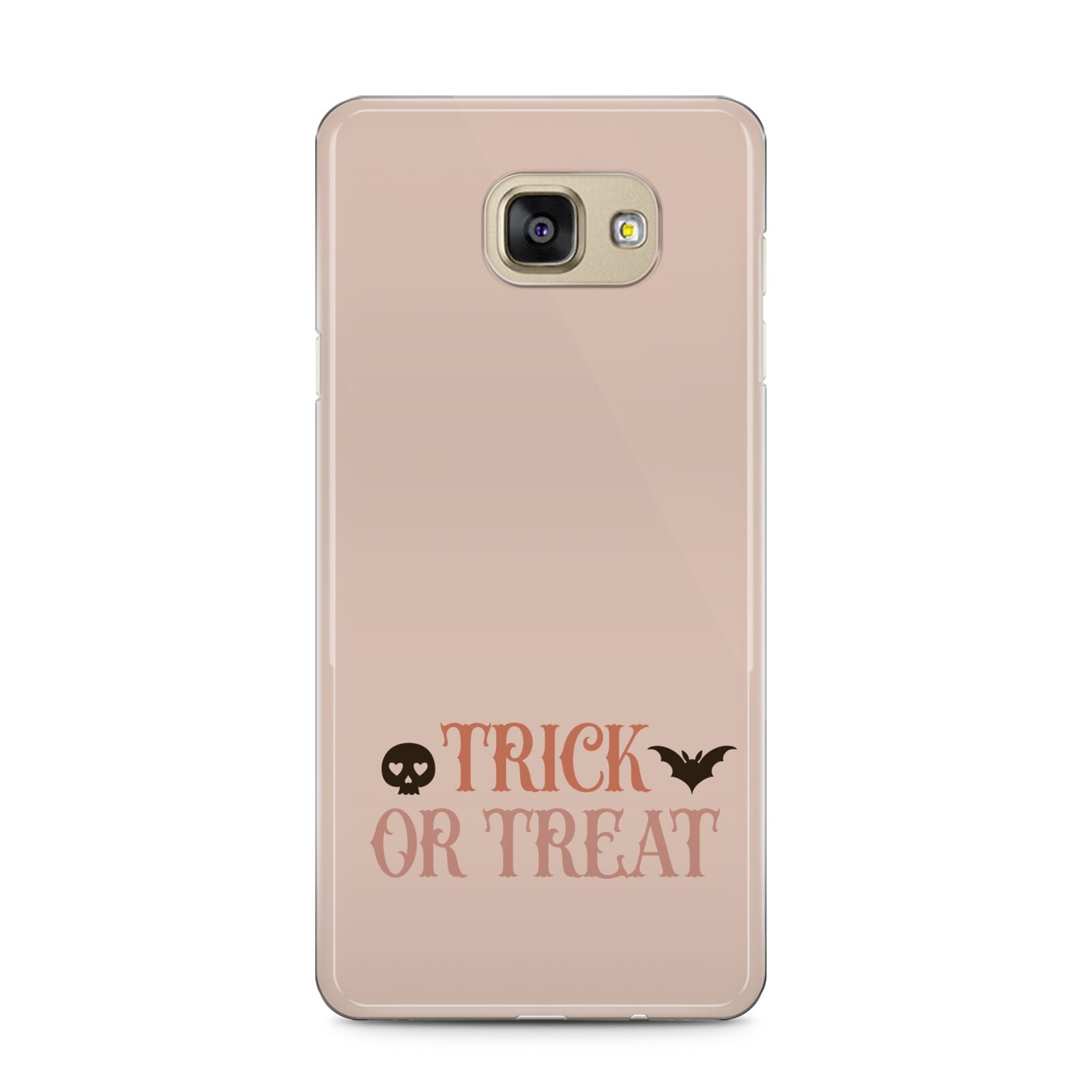 Halloween Trick or Treat Samsung Galaxy A5 2016 Case on gold phone