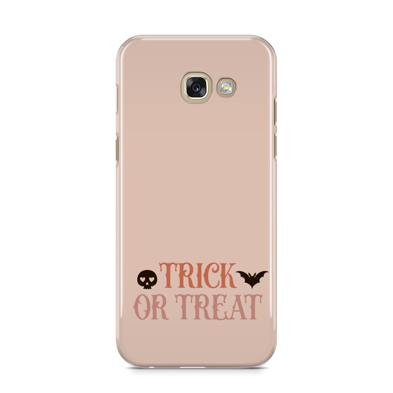Halloween Trick or Treat Samsung Galaxy A5 2017 Case on gold phone
