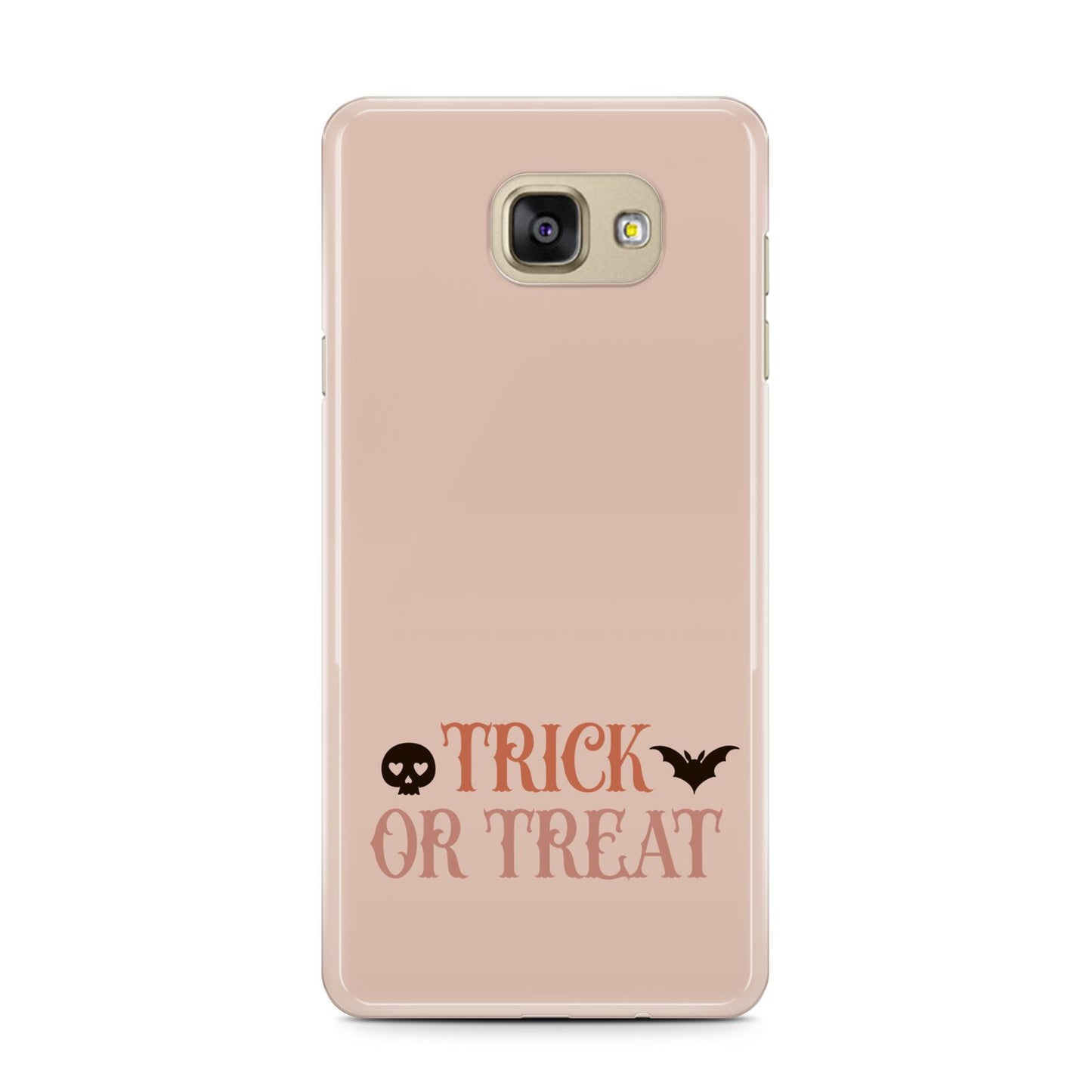 Halloween Trick or Treat Samsung Galaxy A7 2016 Case on gold phone