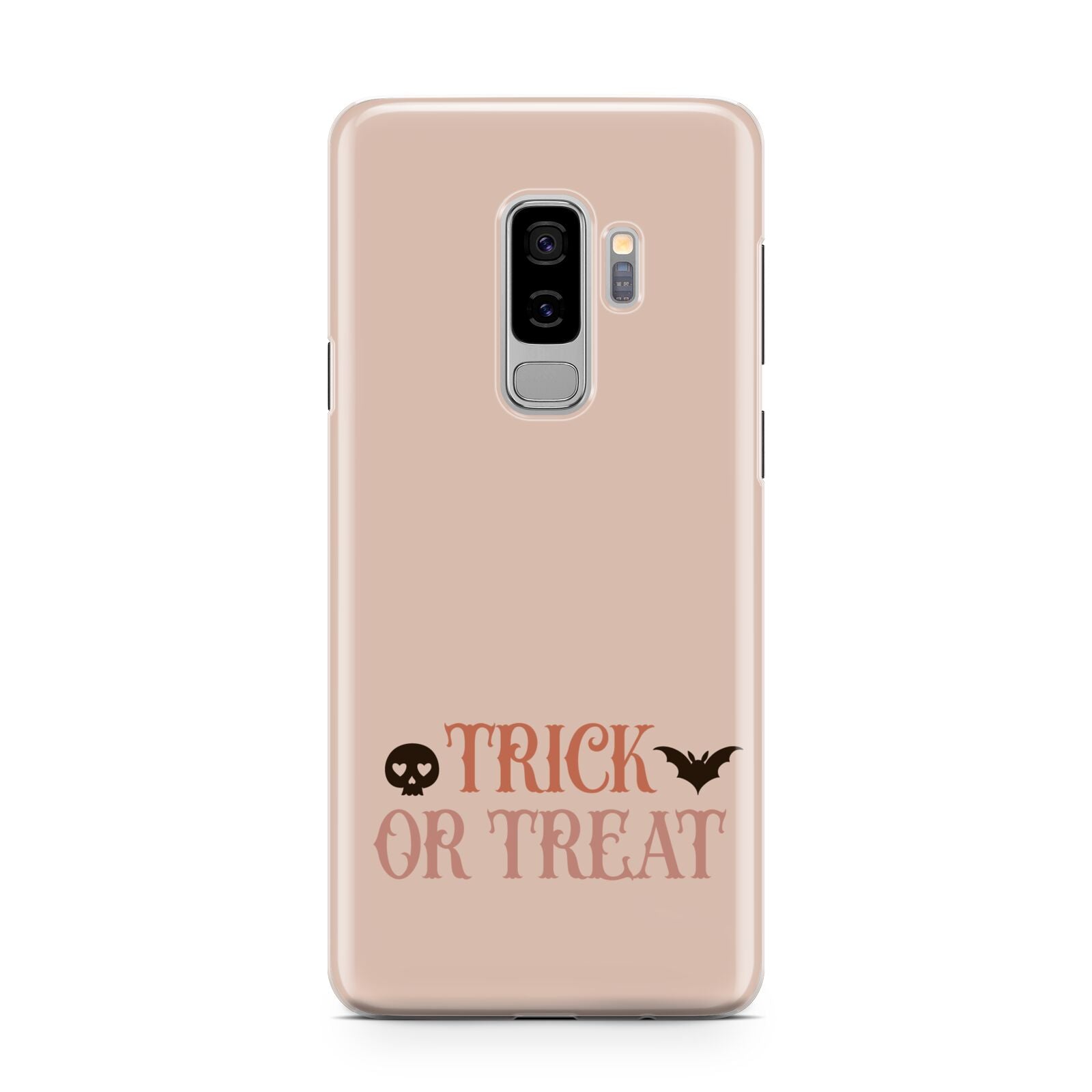 Halloween Trick or Treat Samsung Galaxy S9 Plus Case on Silver phone