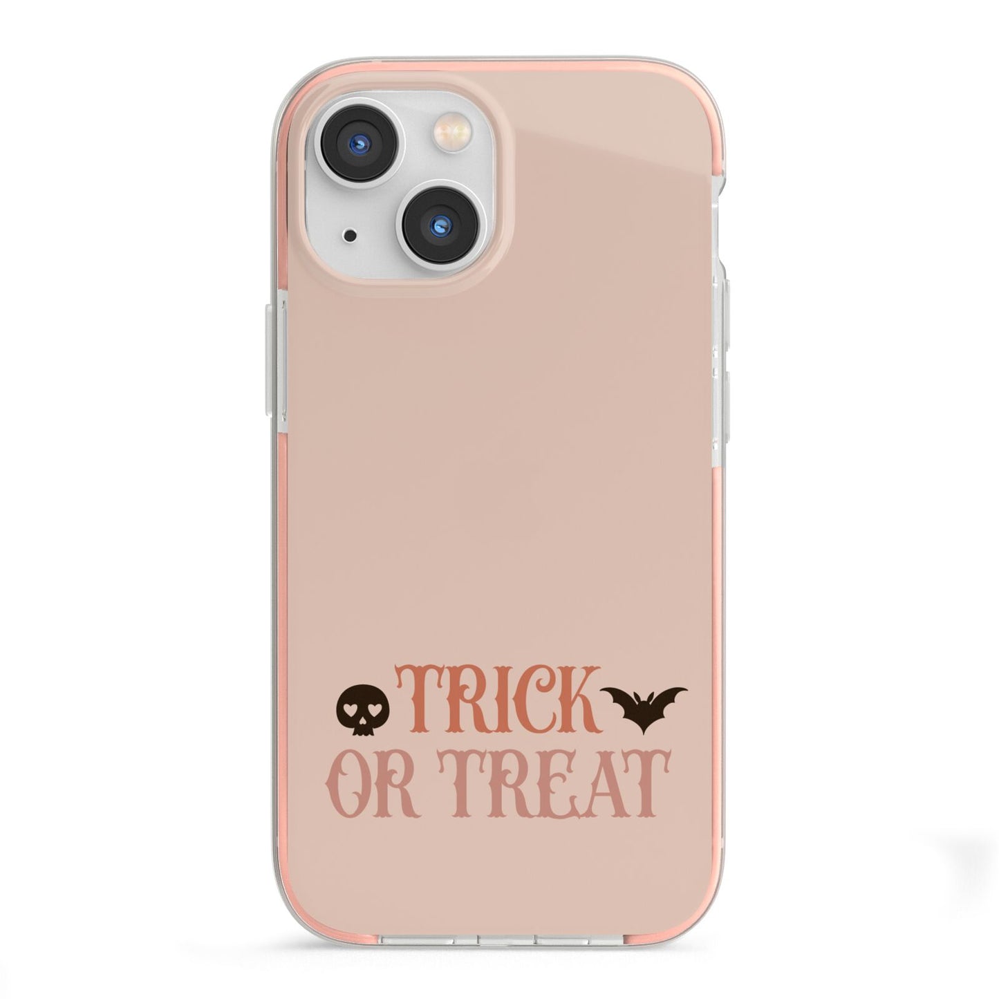 Halloween Trick or Treat iPhone 13 Mini TPU Impact Case with Pink Edges