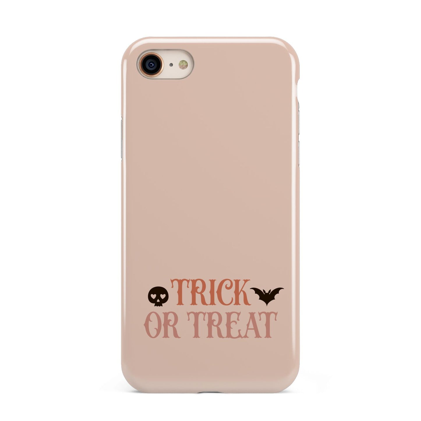 Halloween Trick or Treat iPhone 8 3D Tough Case on Gold Phone