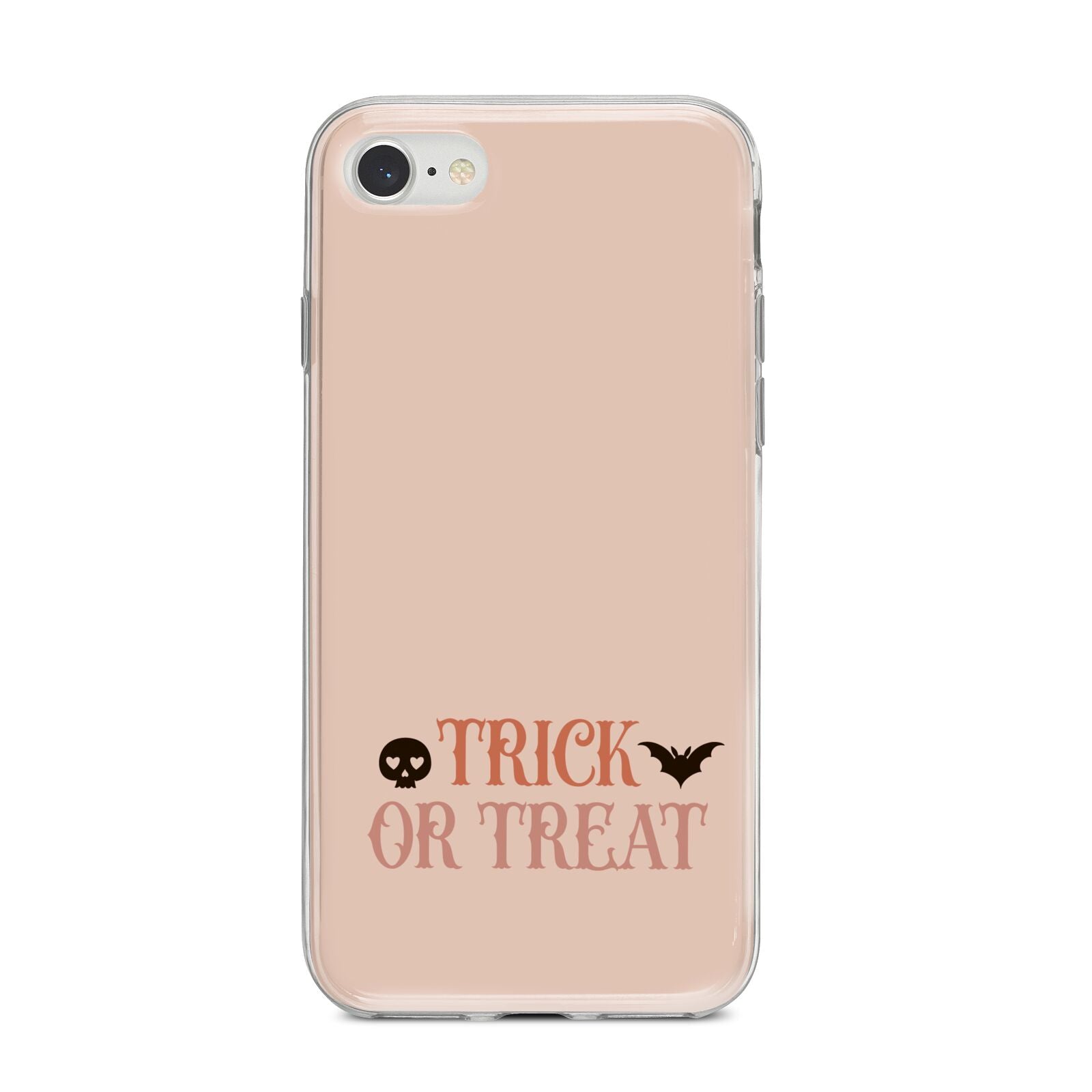 Halloween Trick or Treat iPhone 8 Bumper Case on Silver iPhone