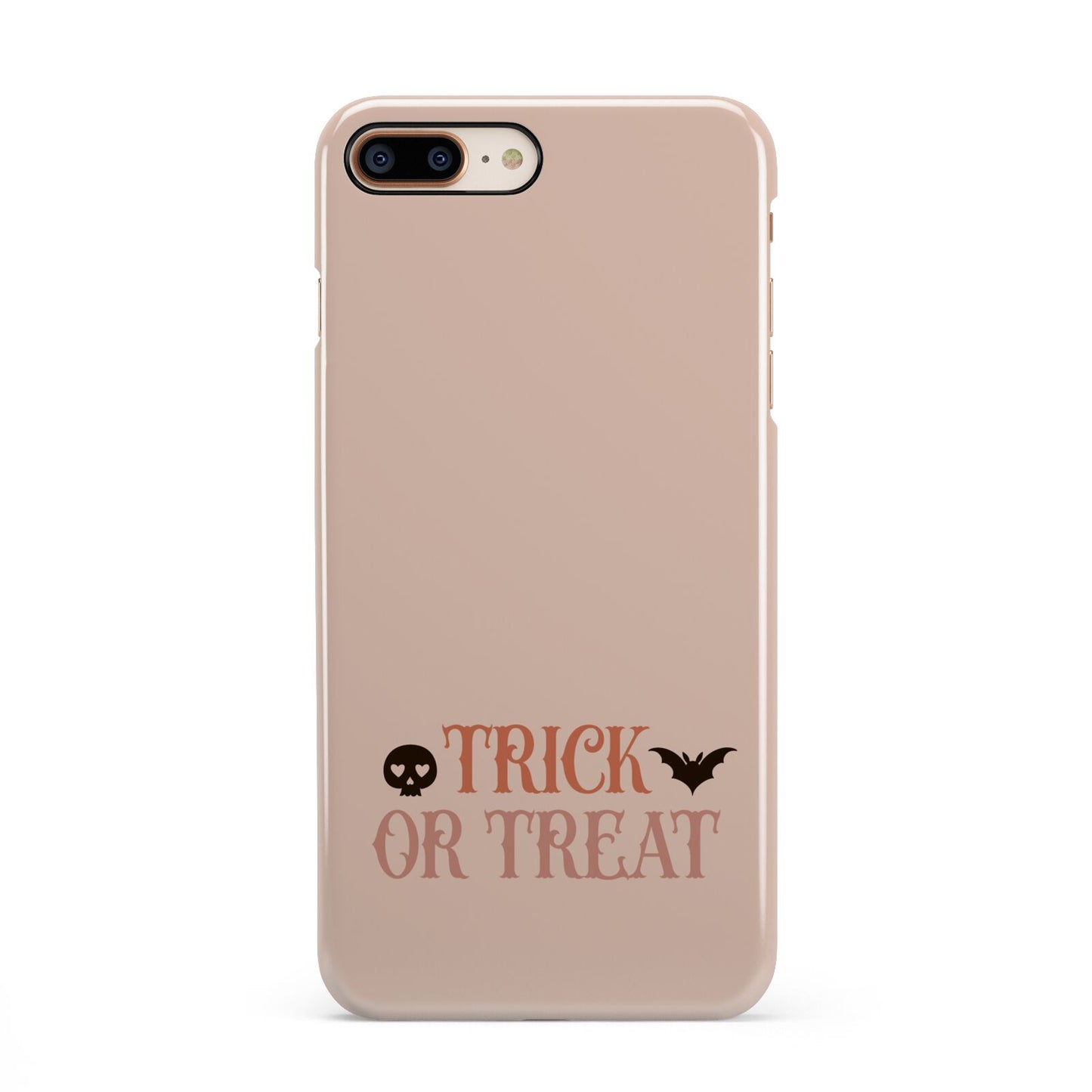 Halloween Trick or Treat iPhone 8 Plus 3D Snap Case on Gold Phone