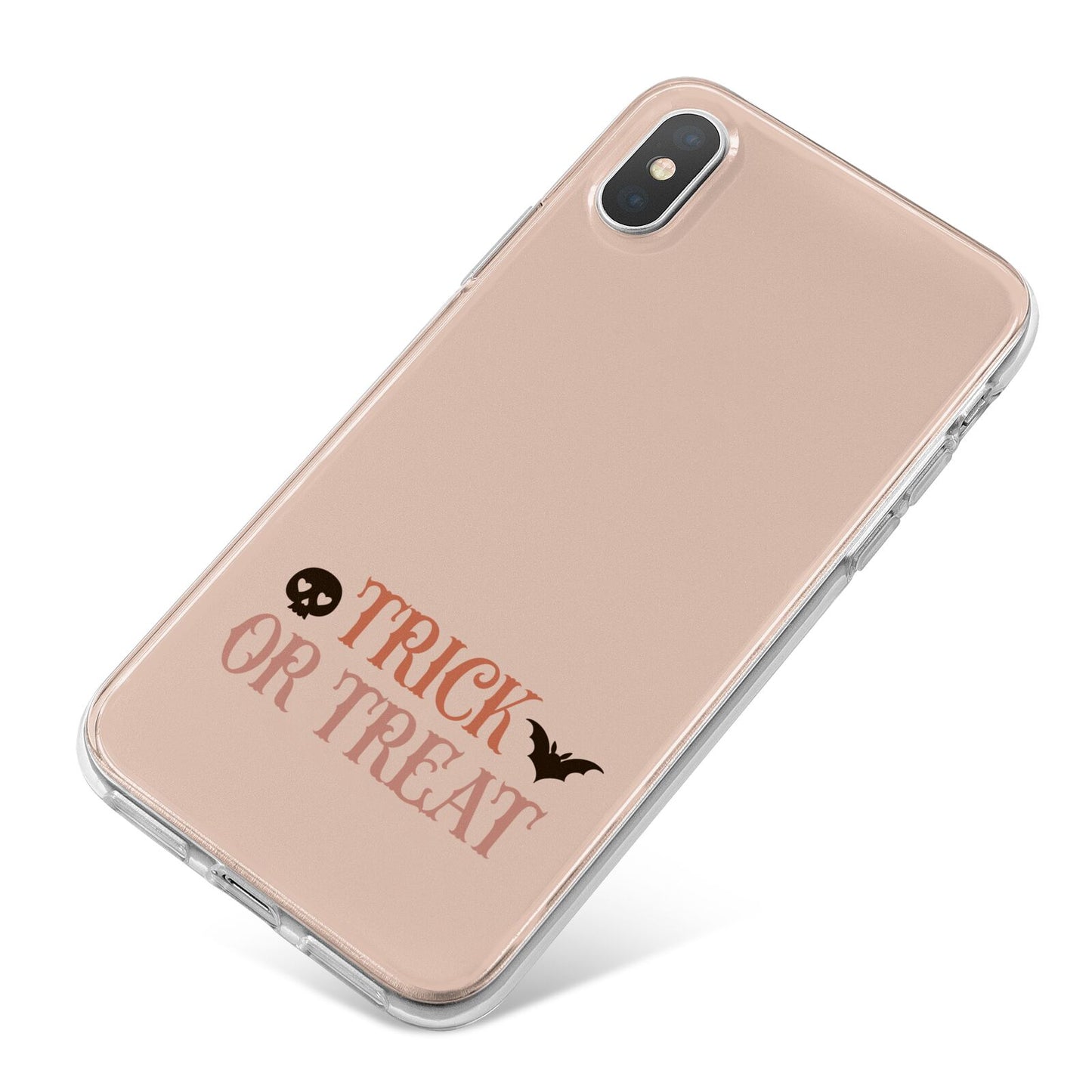 Halloween Trick or Treat iPhone X Bumper Case on Silver iPhone