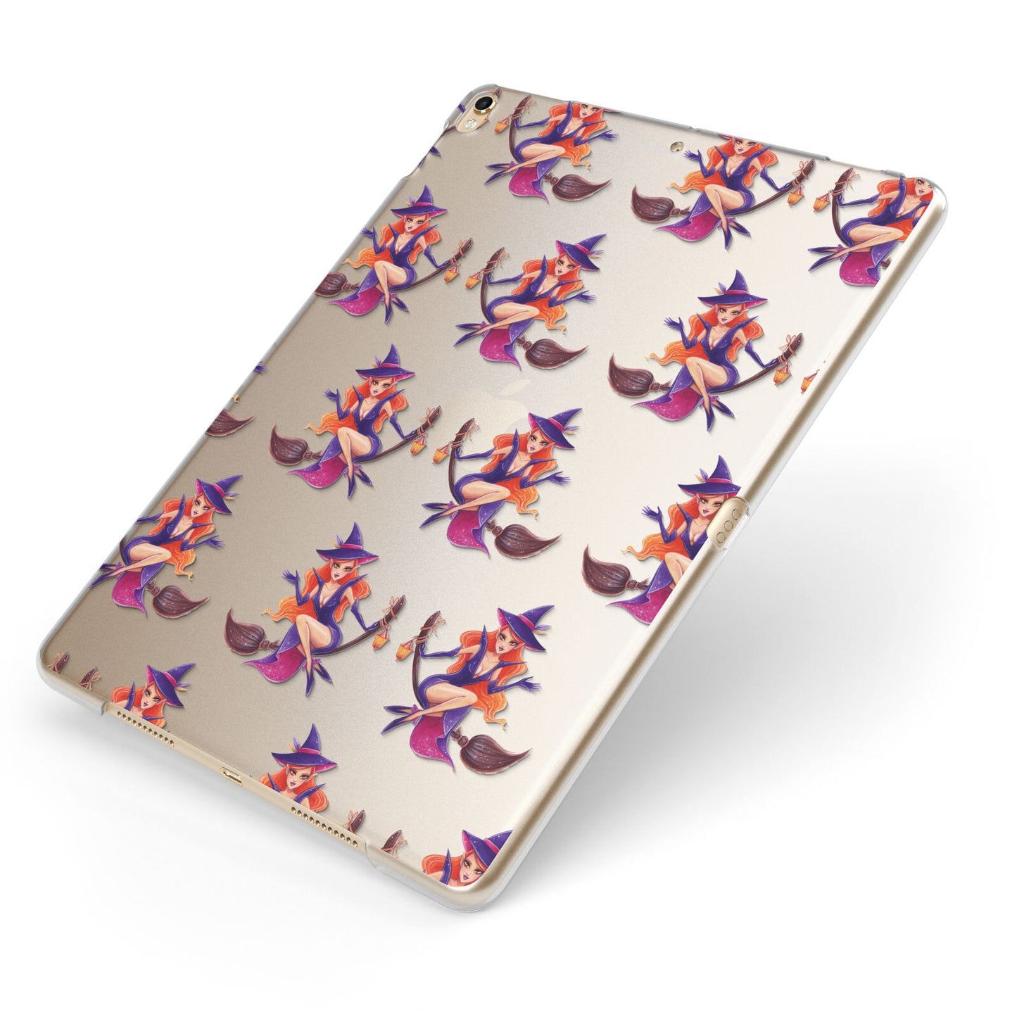Halloween Witch Apple iPad Case on Gold iPad Side View