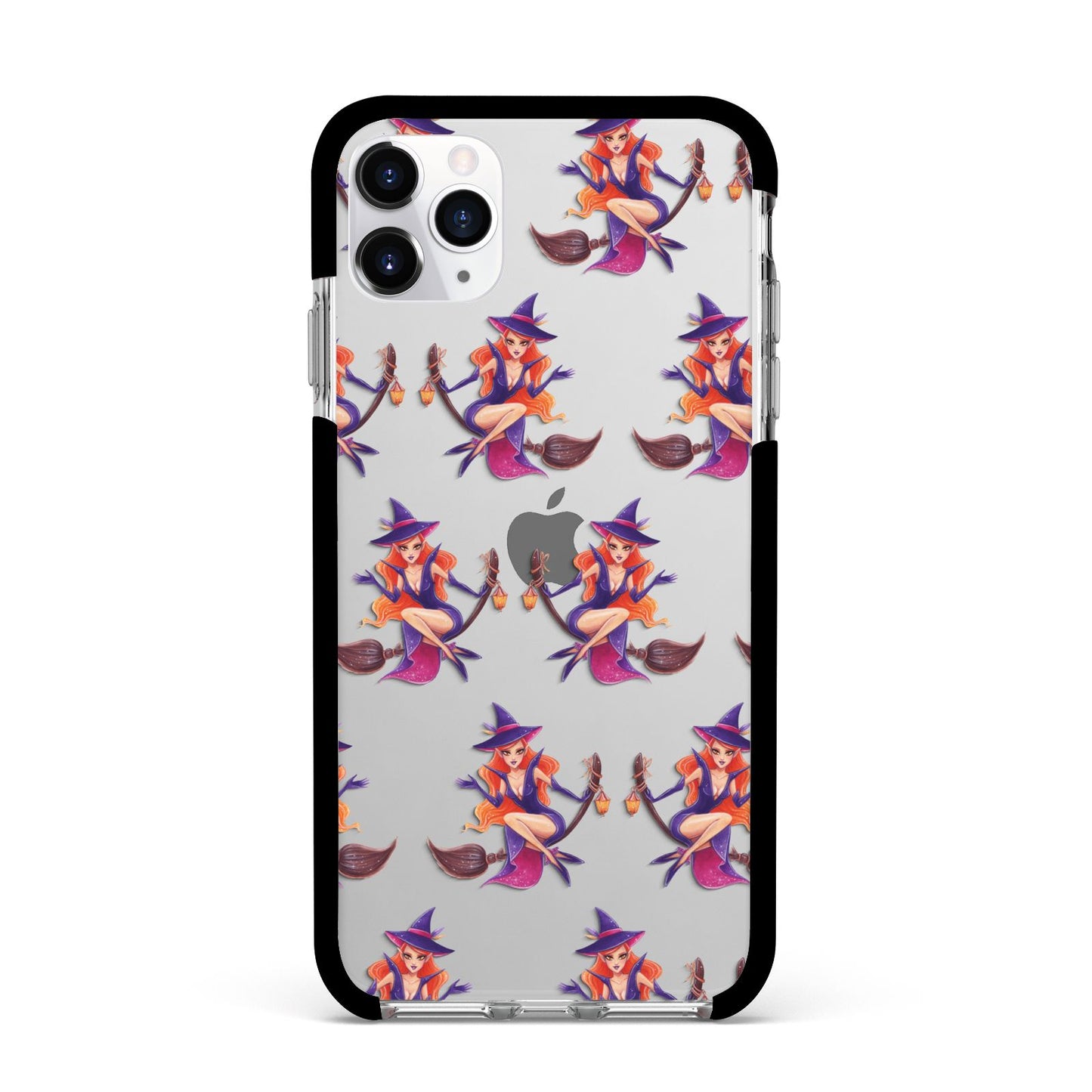 Halloween Witch Apple iPhone 11 Pro Max in Silver with Black Impact Case