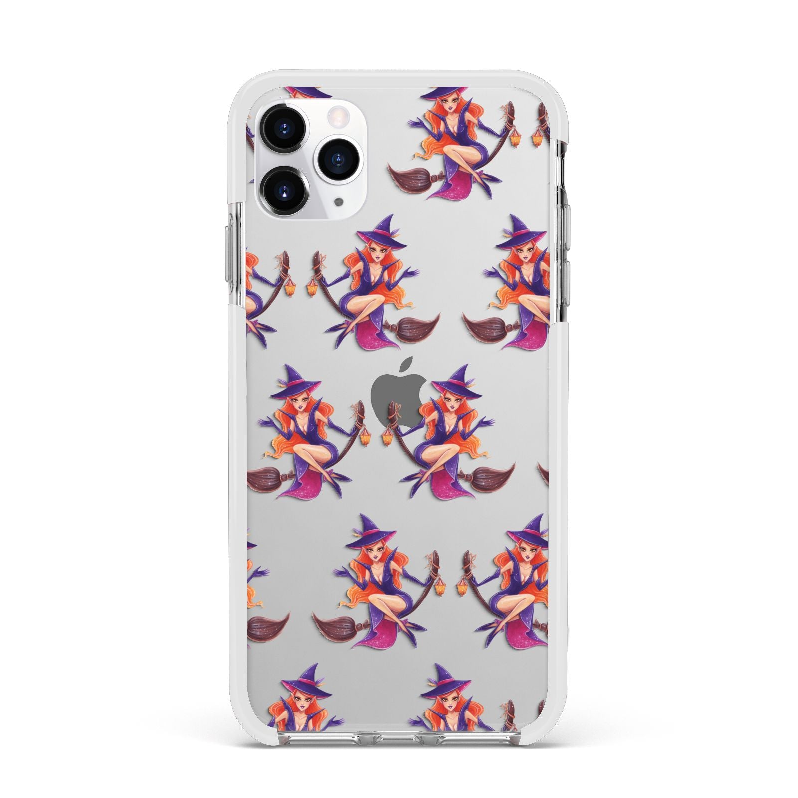 Halloween Witch Apple iPhone 11 Pro Max in Silver with White Impact Case