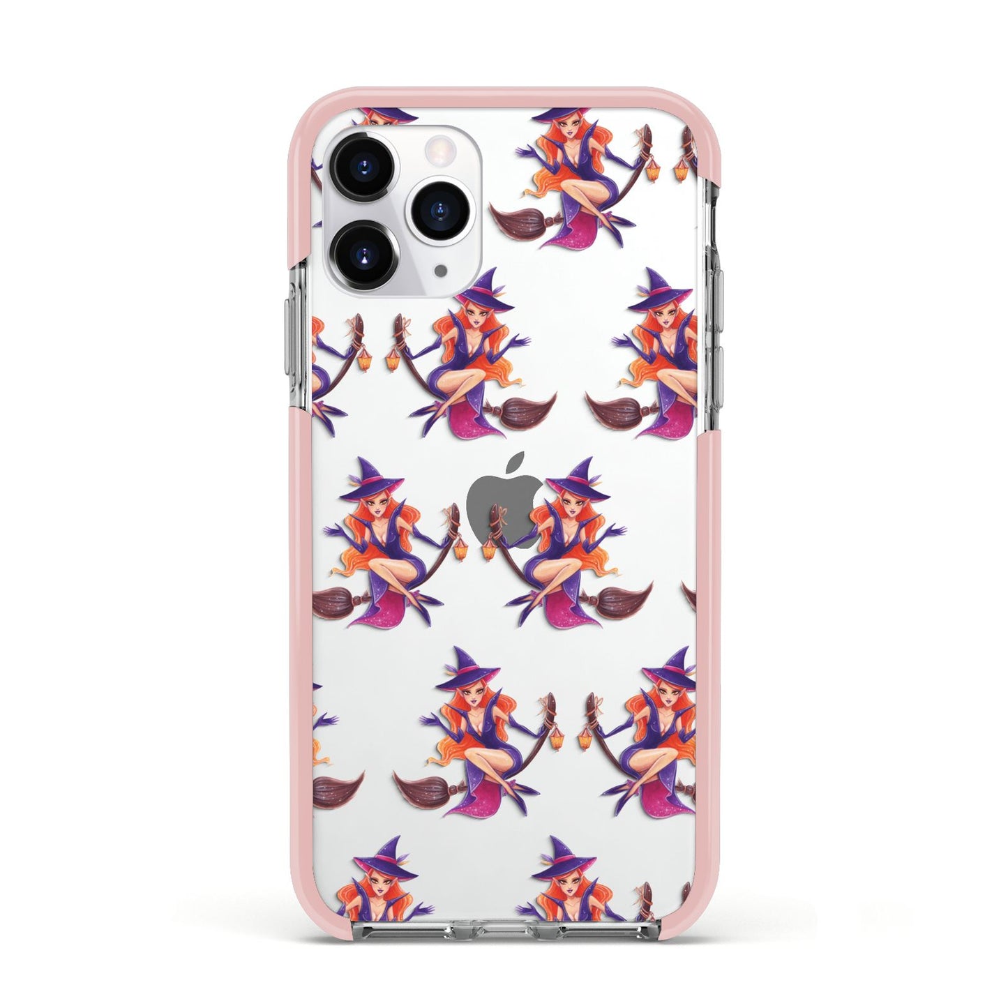 Halloween Witch Apple iPhone 11 Pro in Silver with Pink Impact Case