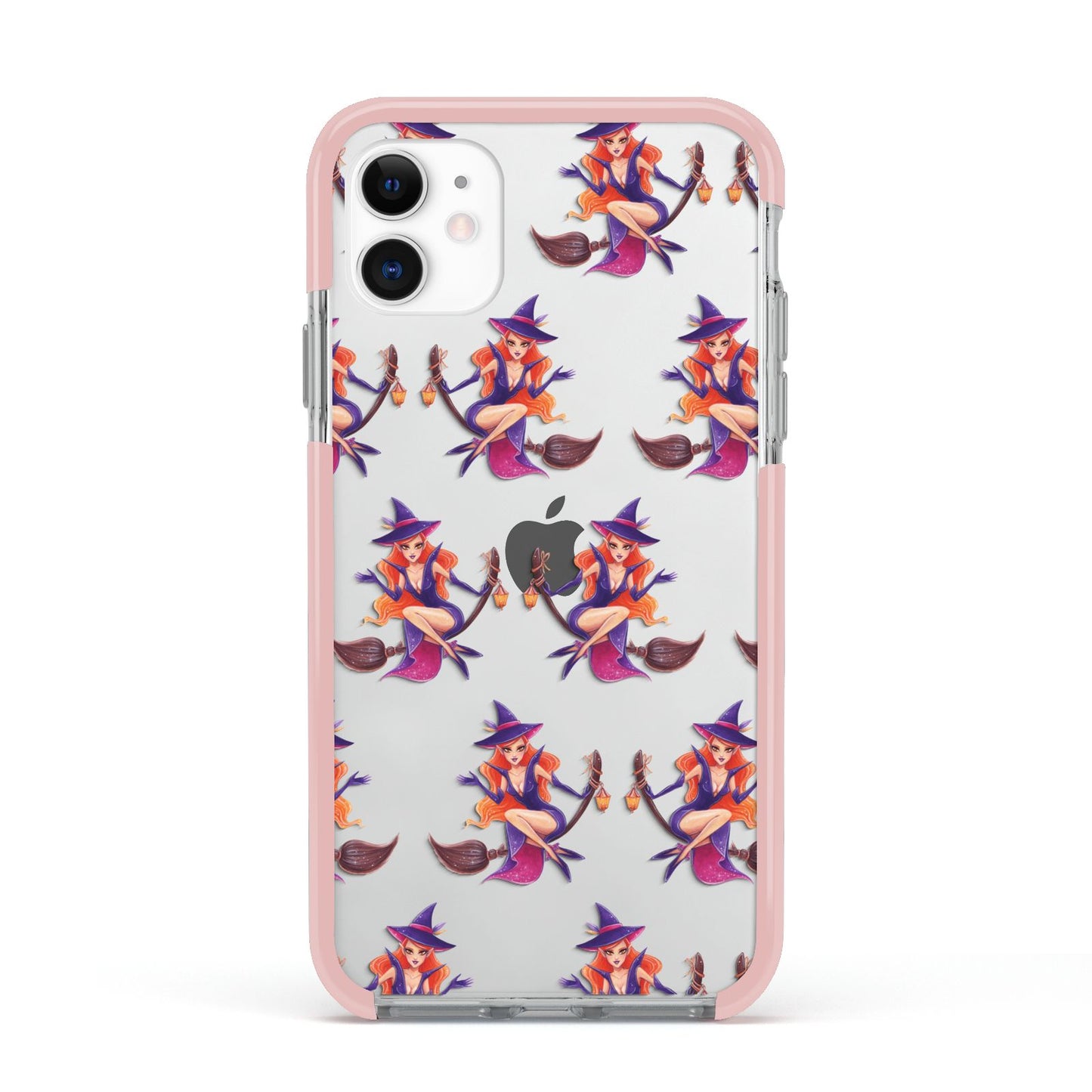 Halloween Witch Apple iPhone 11 in White with Pink Impact Case