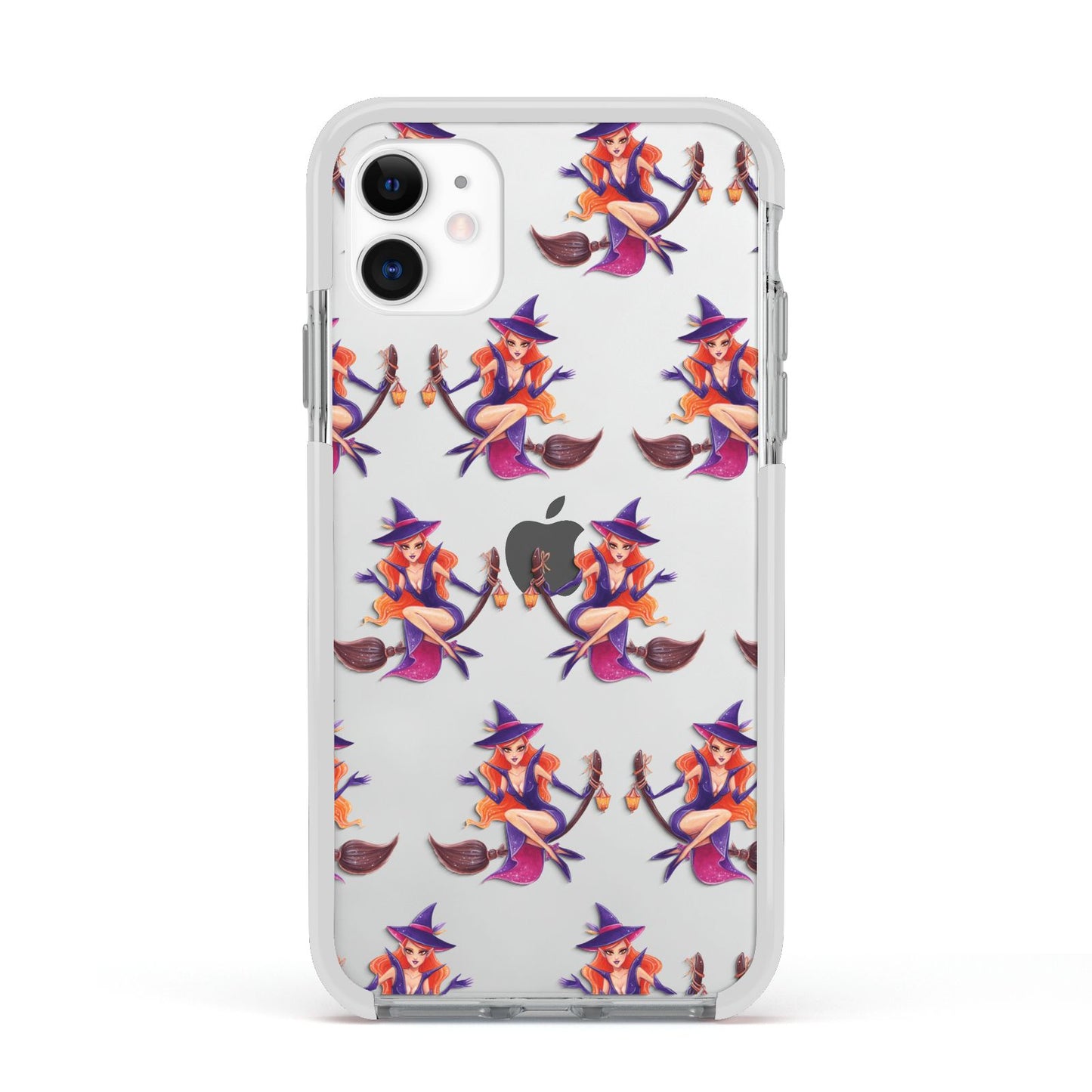 Halloween Witch Apple iPhone 11 in White with White Impact Case