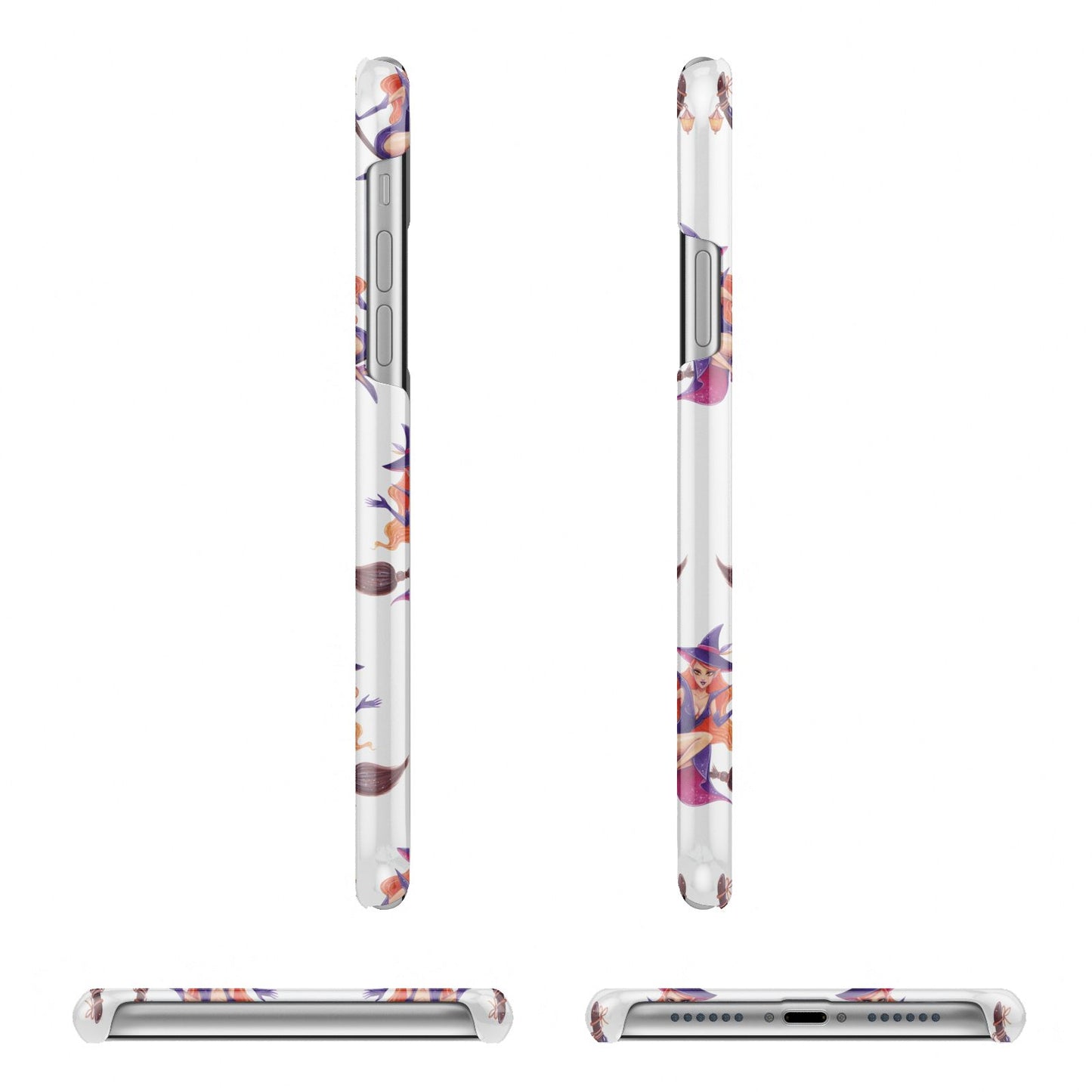 Halloween Witch Apple iPhone XR 3D Wrap Snap Case Angled Images on White Phone