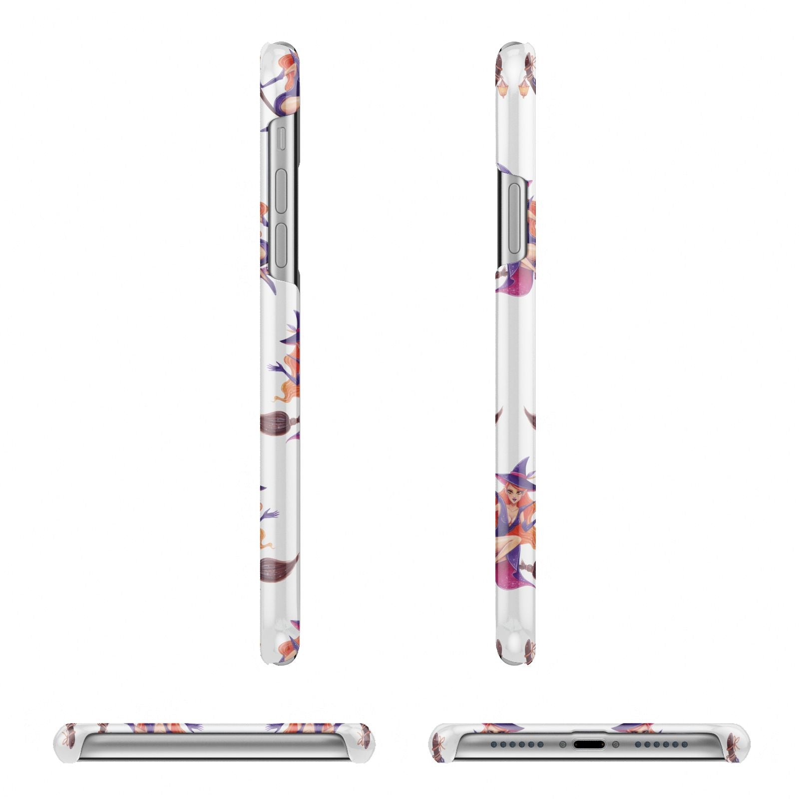 Halloween Witch Apple iPhone XR 3D Wrap Snap Case Angled Images on White Phone