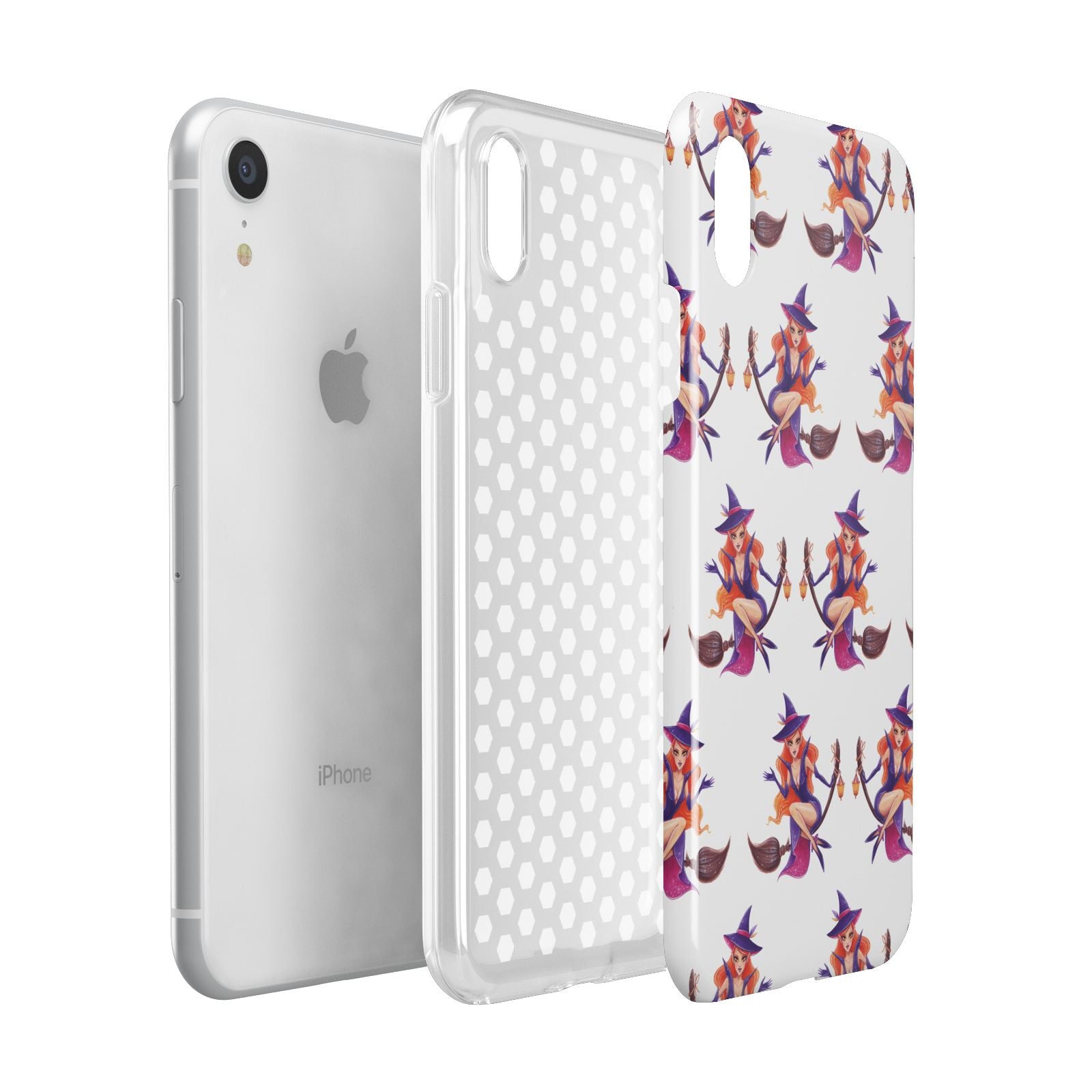 Halloween Witch Apple iPhone XR White 3D Tough Case Expanded view