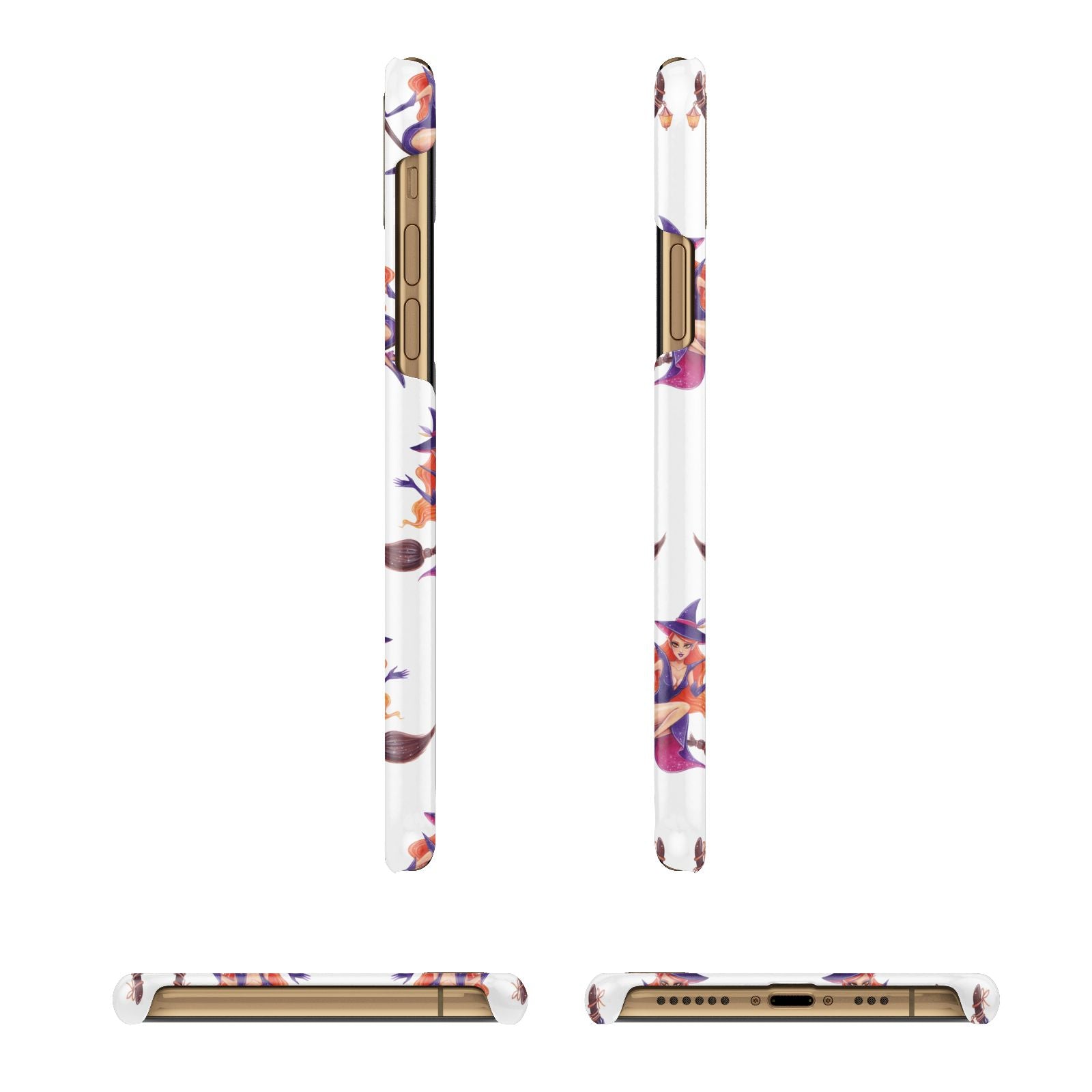 Halloween Witch Apple iPhone Xs 3D Wrap Snap Case Angled Images