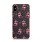 Halloween Witch Apple iPhone Xs Impact Case Pink Edge on Black Phone