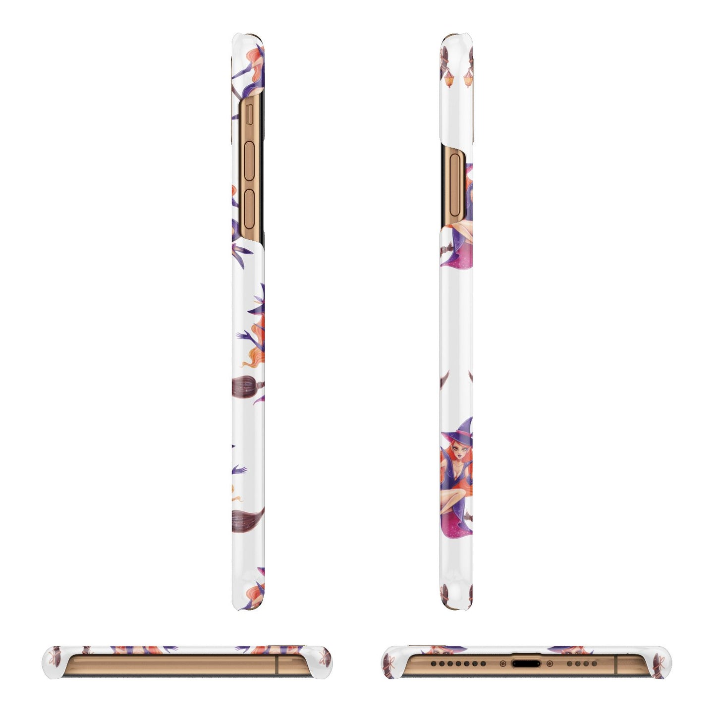 Halloween Witch Apple iPhone Xs Max 3D Wrap Snap Case Angled Images