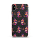 Halloween Witch Apple iPhone Xs Max Impact Case Pink Edge on Black Phone