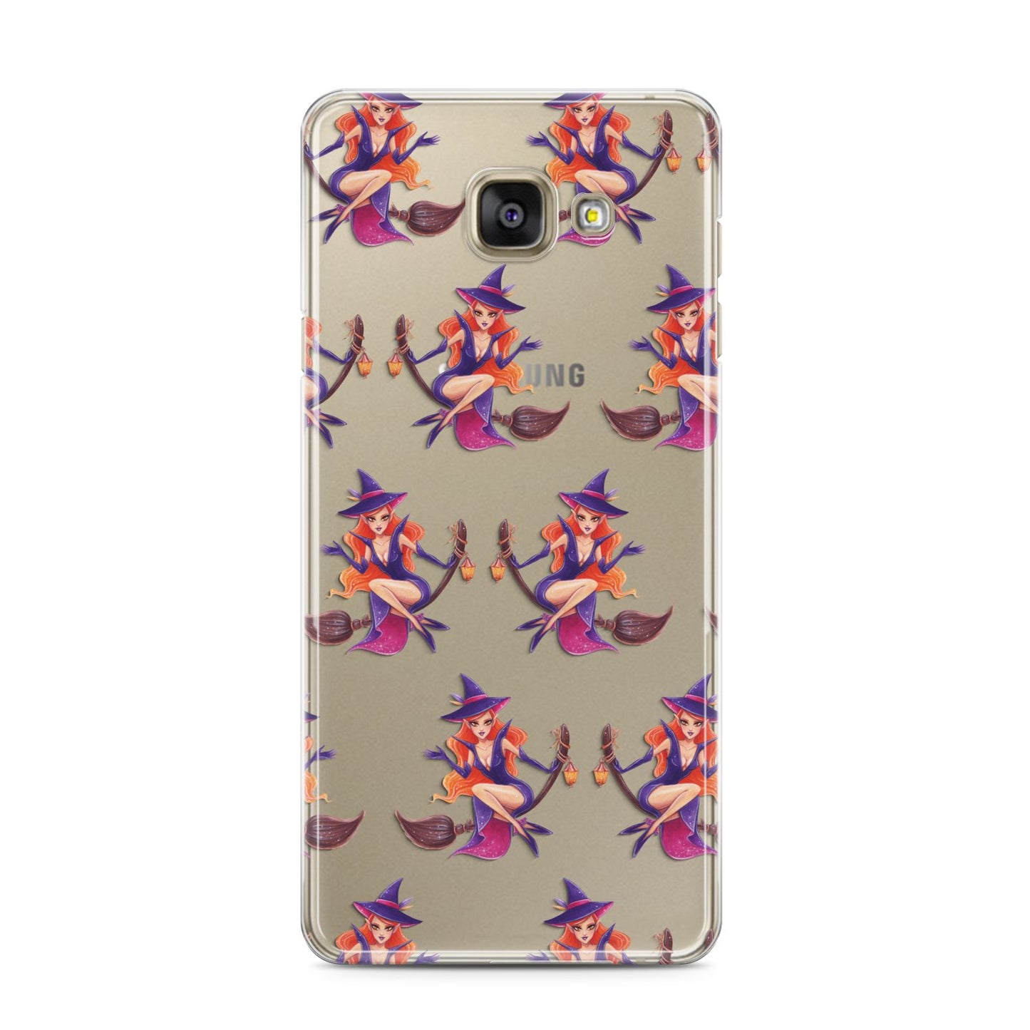 Halloween Witch Samsung Galaxy A3 2016 Case on gold phone