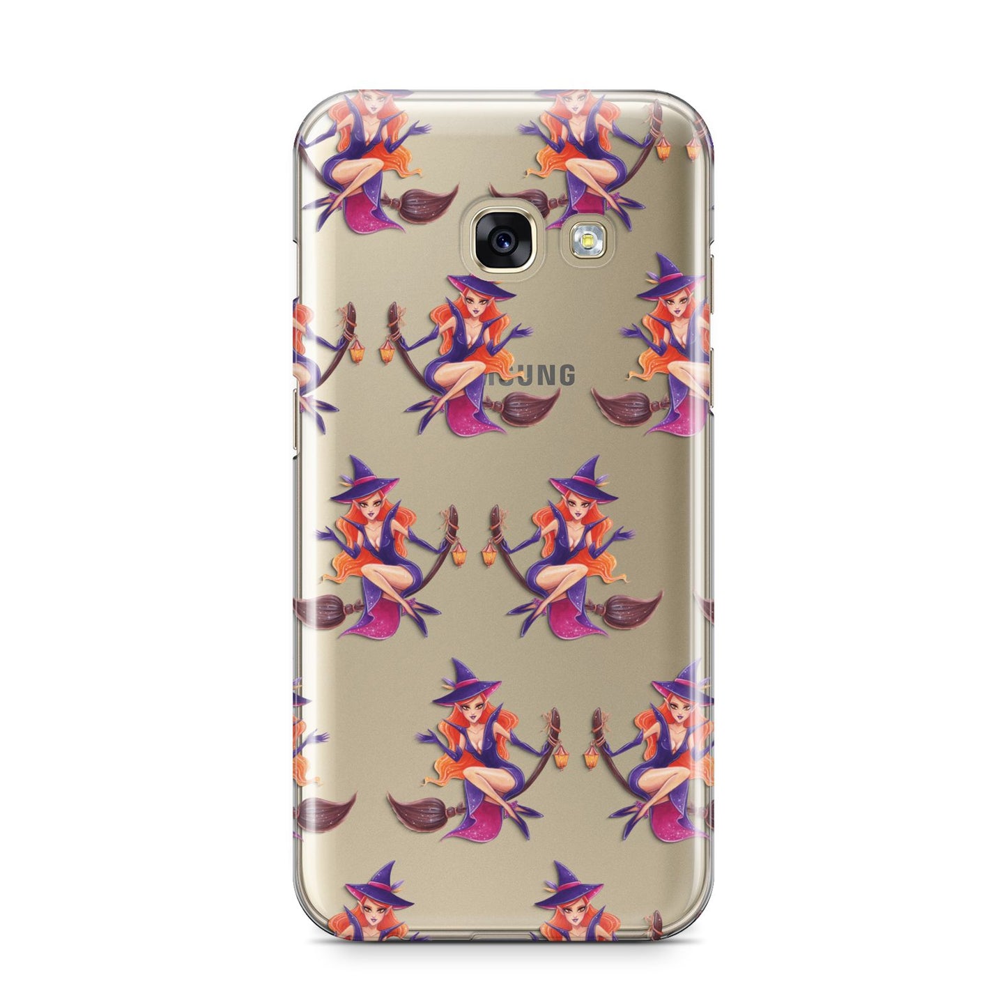 Halloween Witch Samsung Galaxy A3 2017 Case on gold phone
