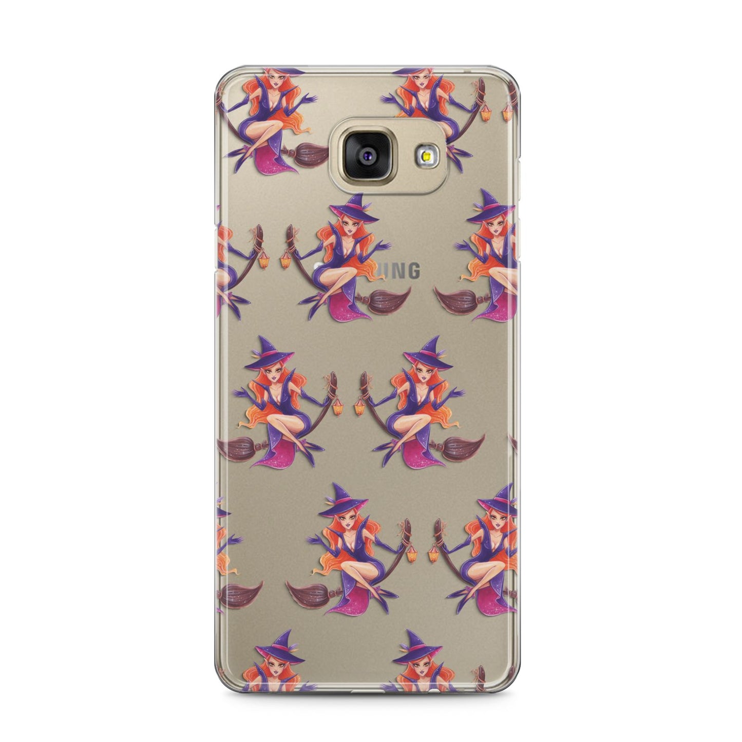 Halloween Witch Samsung Galaxy A5 2016 Case on gold phone