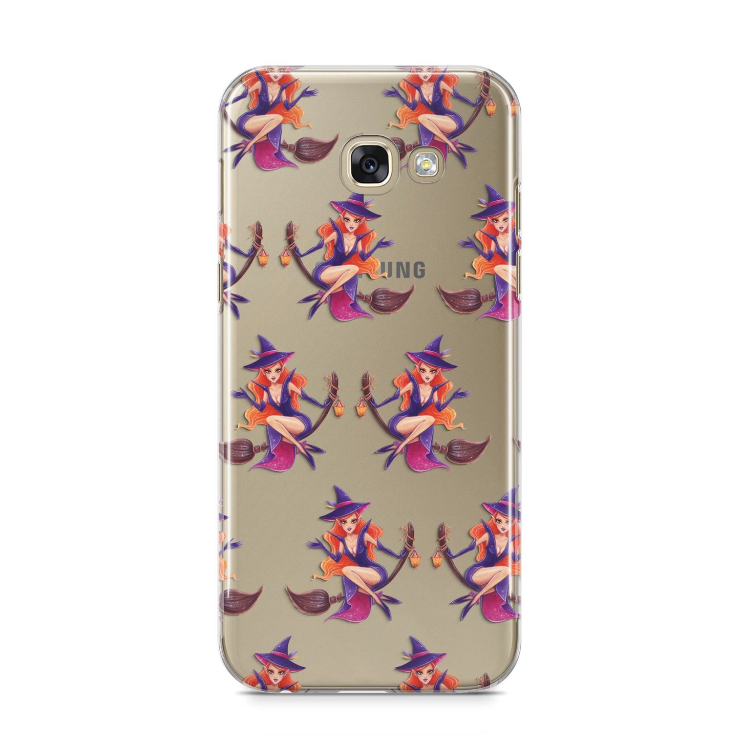 Halloween Witch Samsung Galaxy A5 2017 Case on gold phone