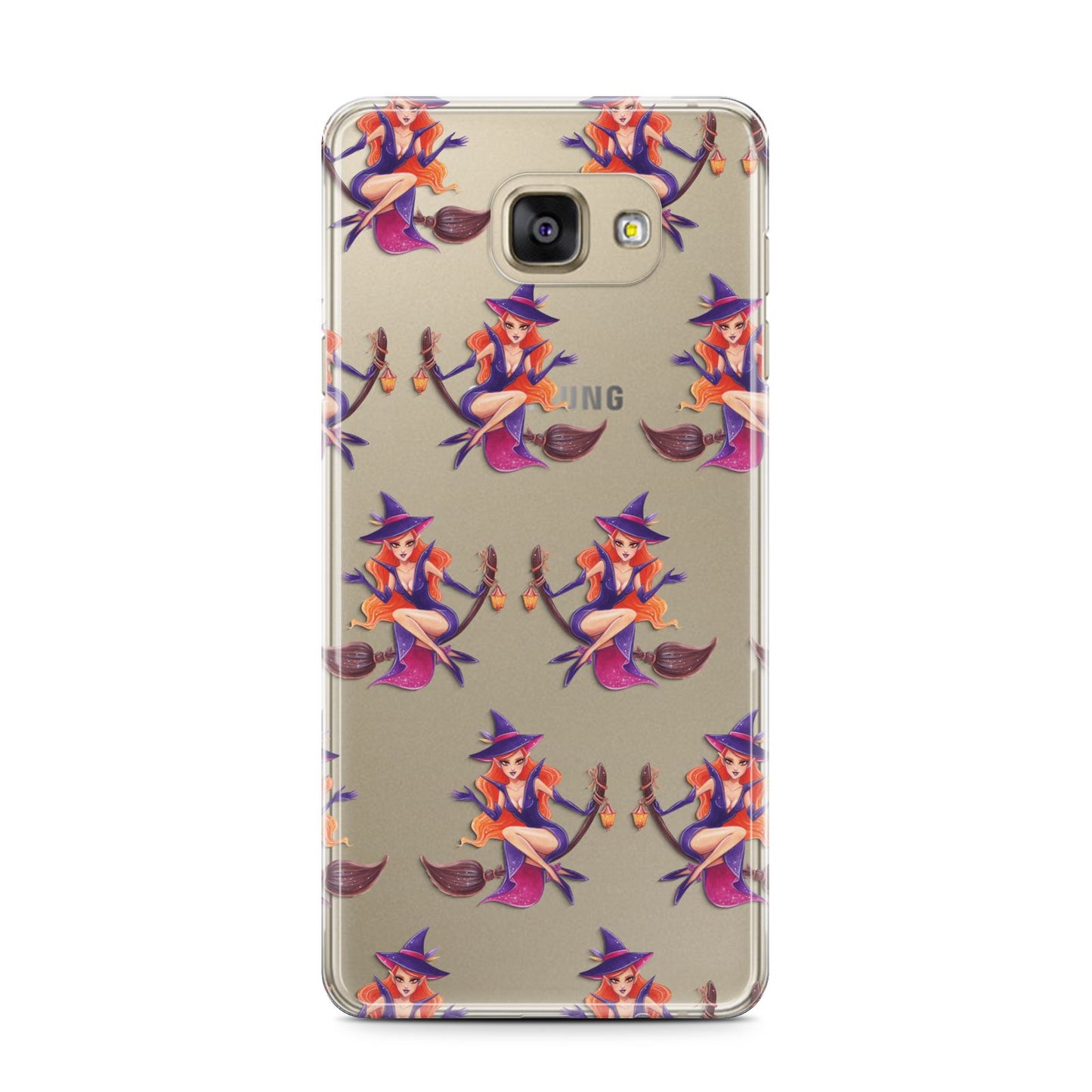 Halloween Witch Samsung Galaxy A7 2016 Case on gold phone