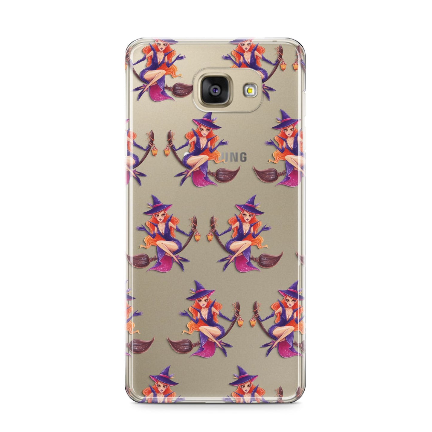 Halloween Witch Samsung Galaxy A9 2016 Case on gold phone