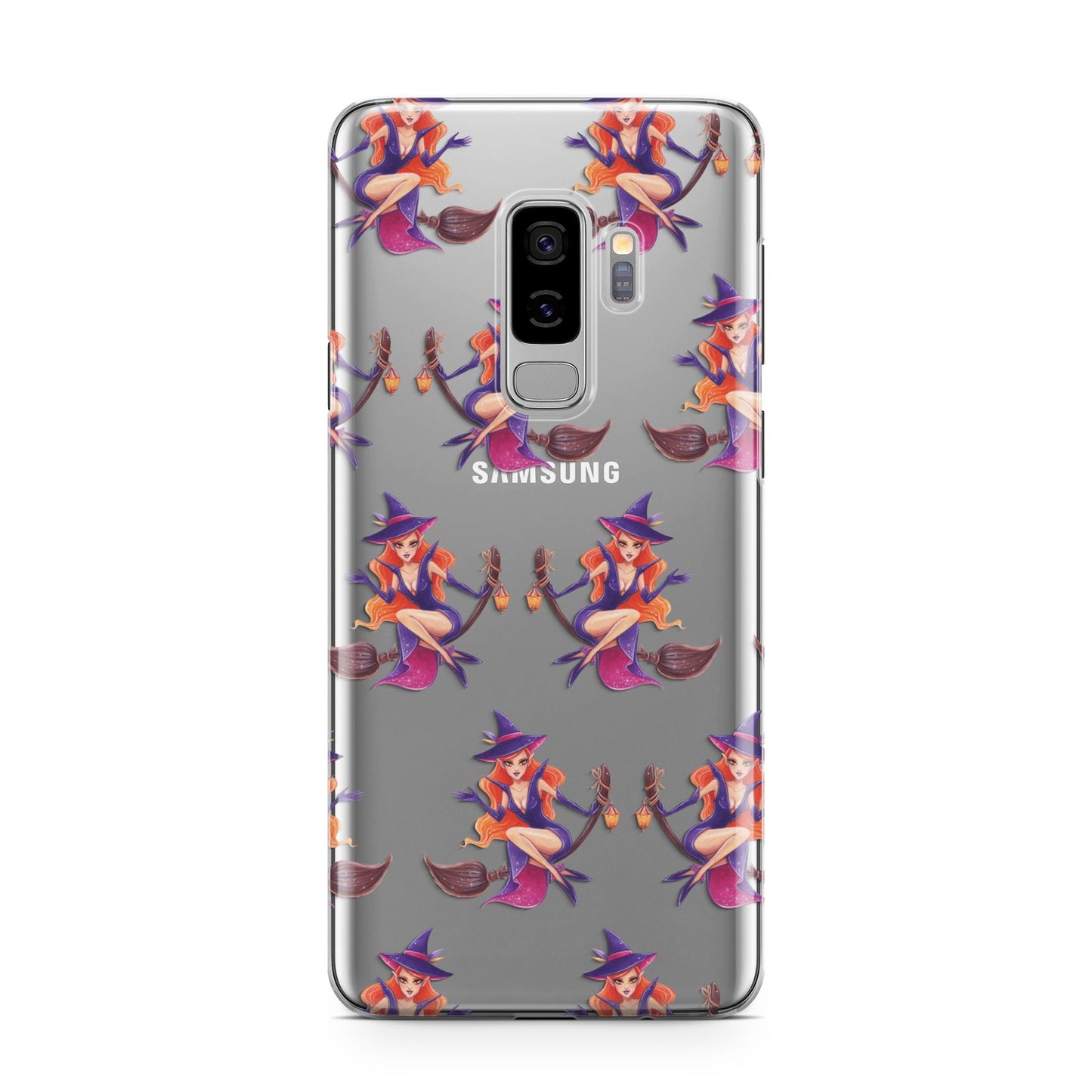 Halloween Witch Samsung Galaxy S9 Plus Case on Silver phone