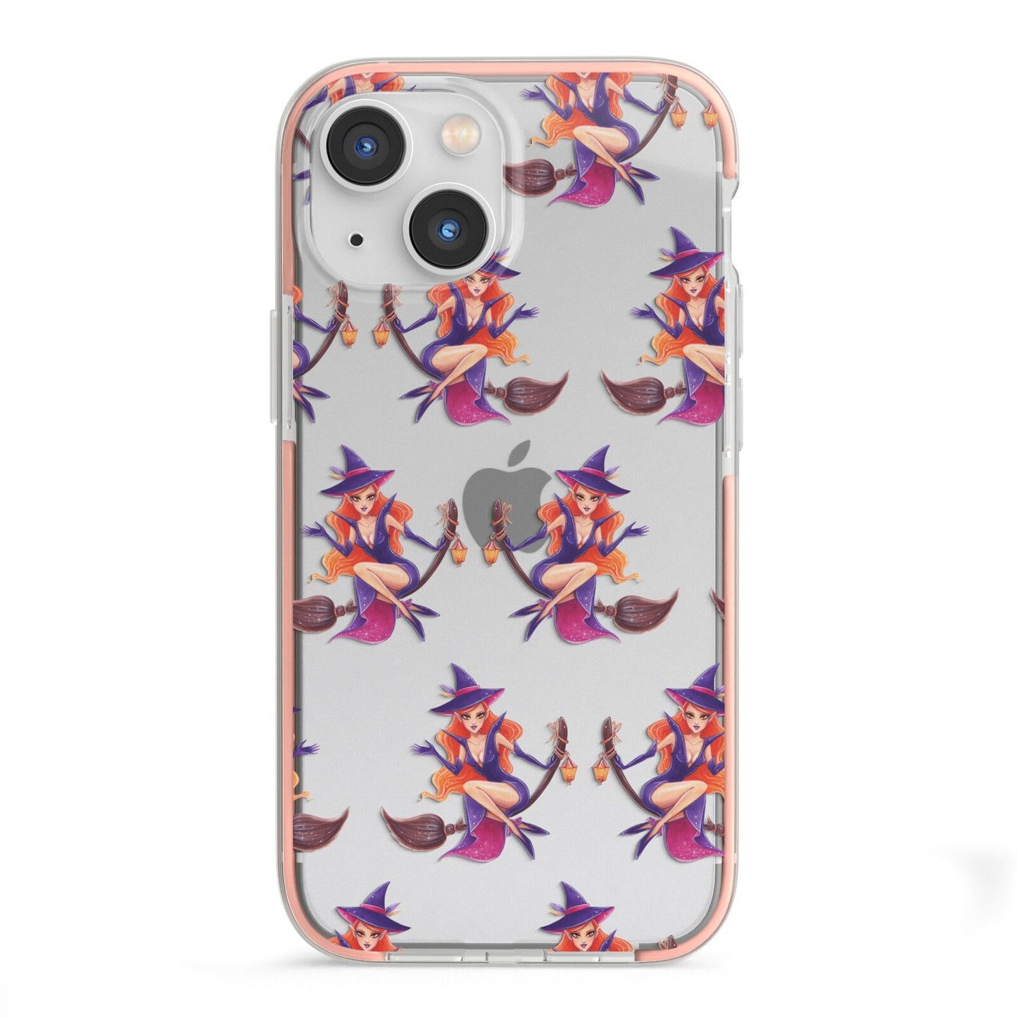 Halloween Witch iPhone 13 Mini TPU Impact Case with Pink Edges