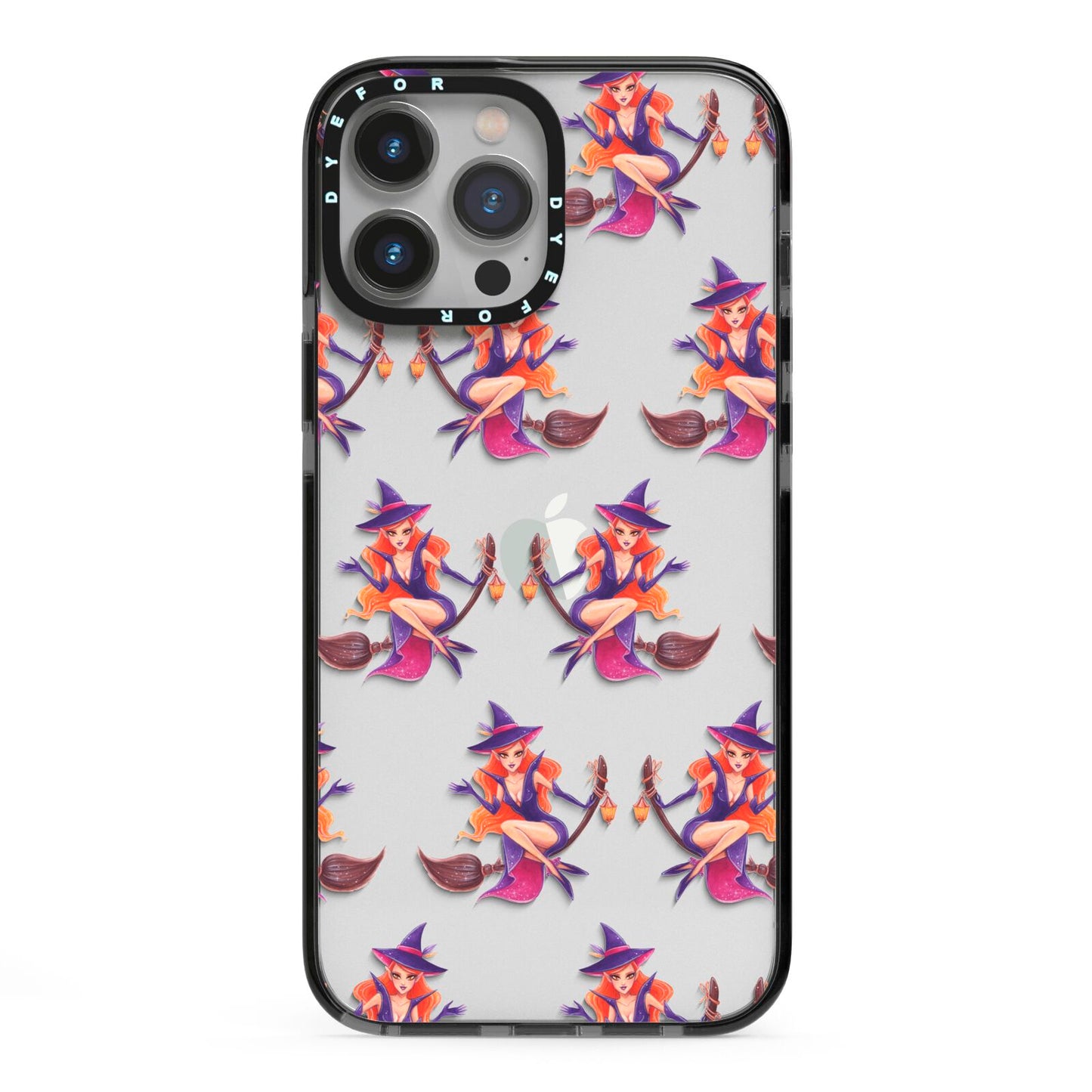 Halloween Witch iPhone 13 Pro Max Black Impact Case on Silver phone