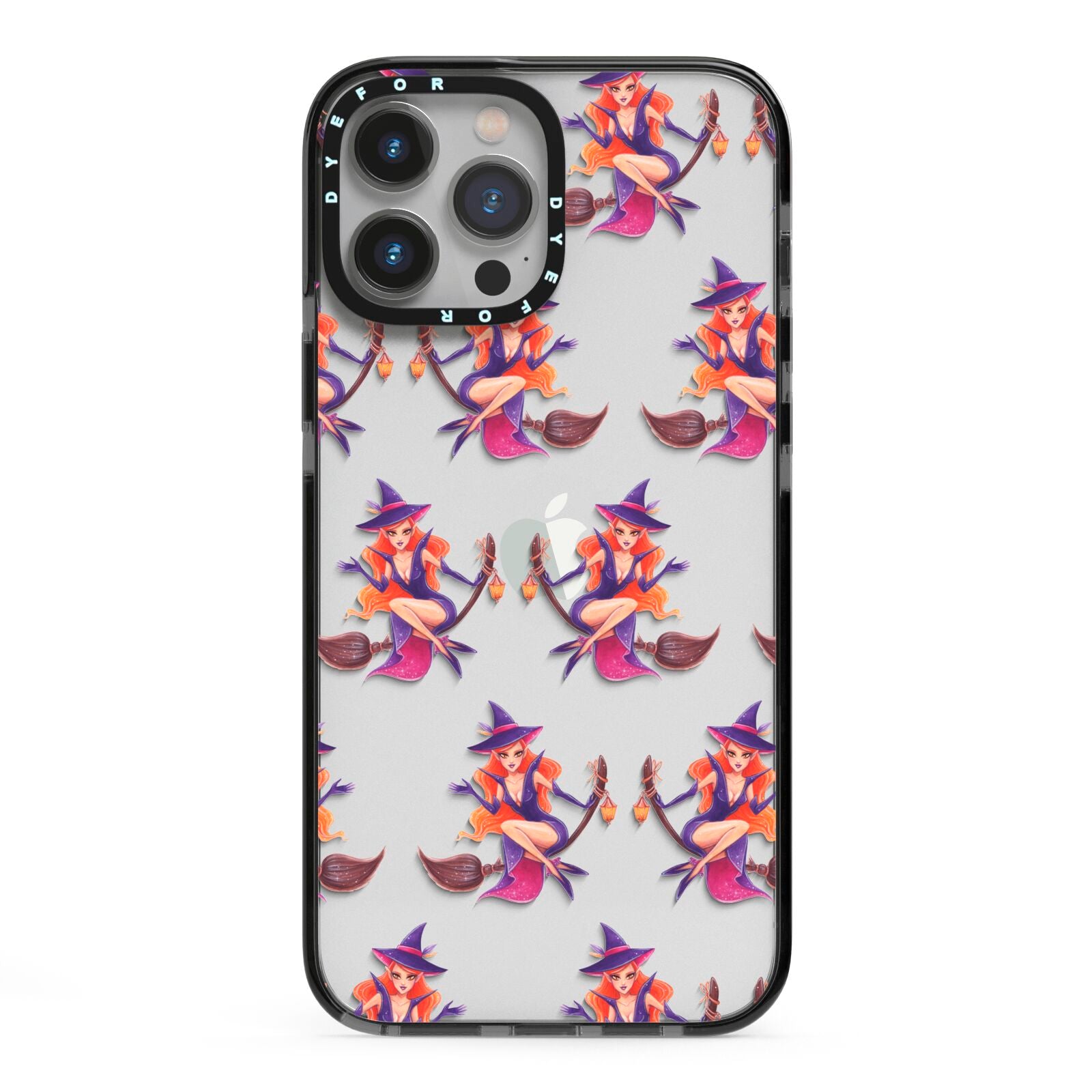 Halloween Witch iPhone 13 Pro Max Black Impact Case on Silver phone