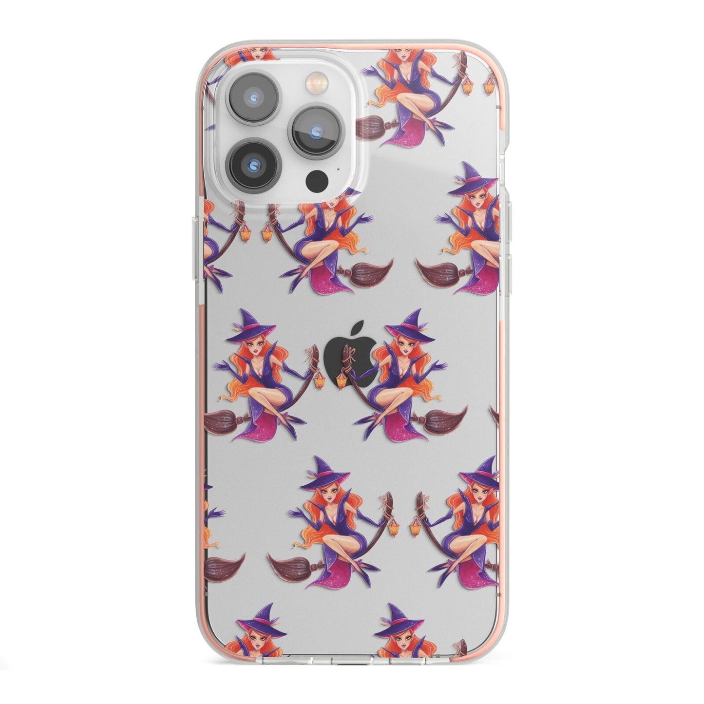 Halloween Witch iPhone 13 Pro Max TPU Impact Case with Pink Edges