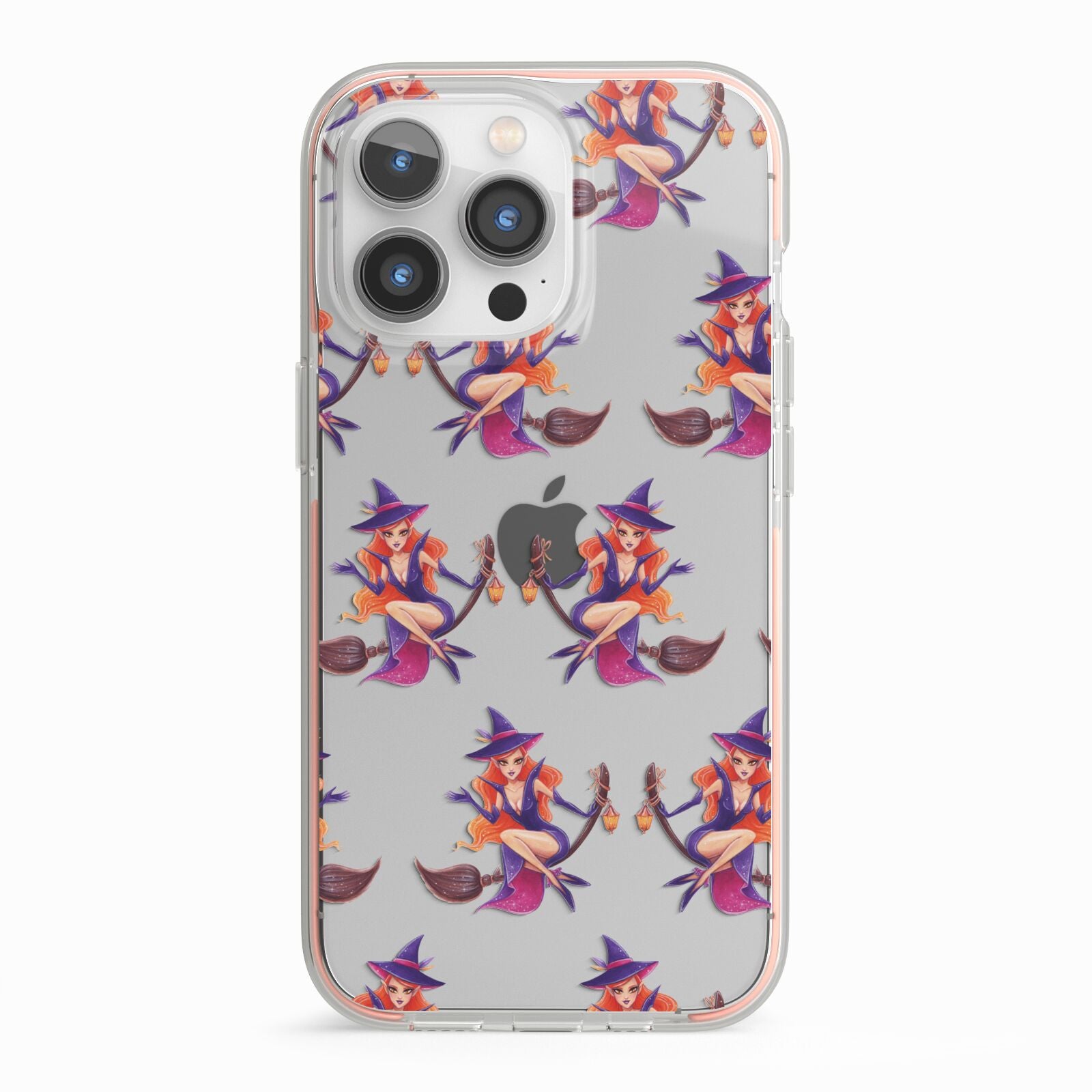 Halloween Witch iPhone 13 Pro TPU Impact Case with Pink Edges
