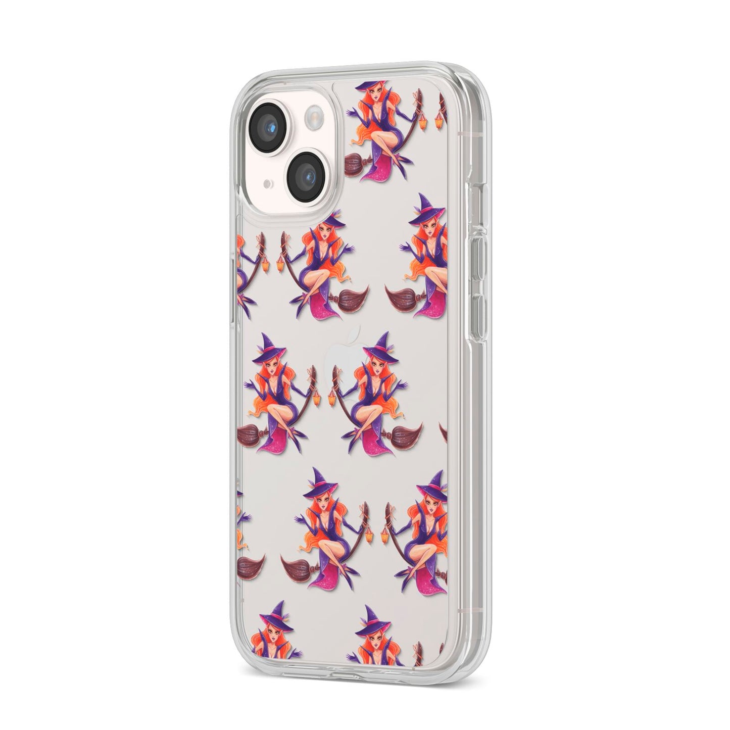 Halloween Witch iPhone 14 Clear Tough Case Starlight Angled Image
