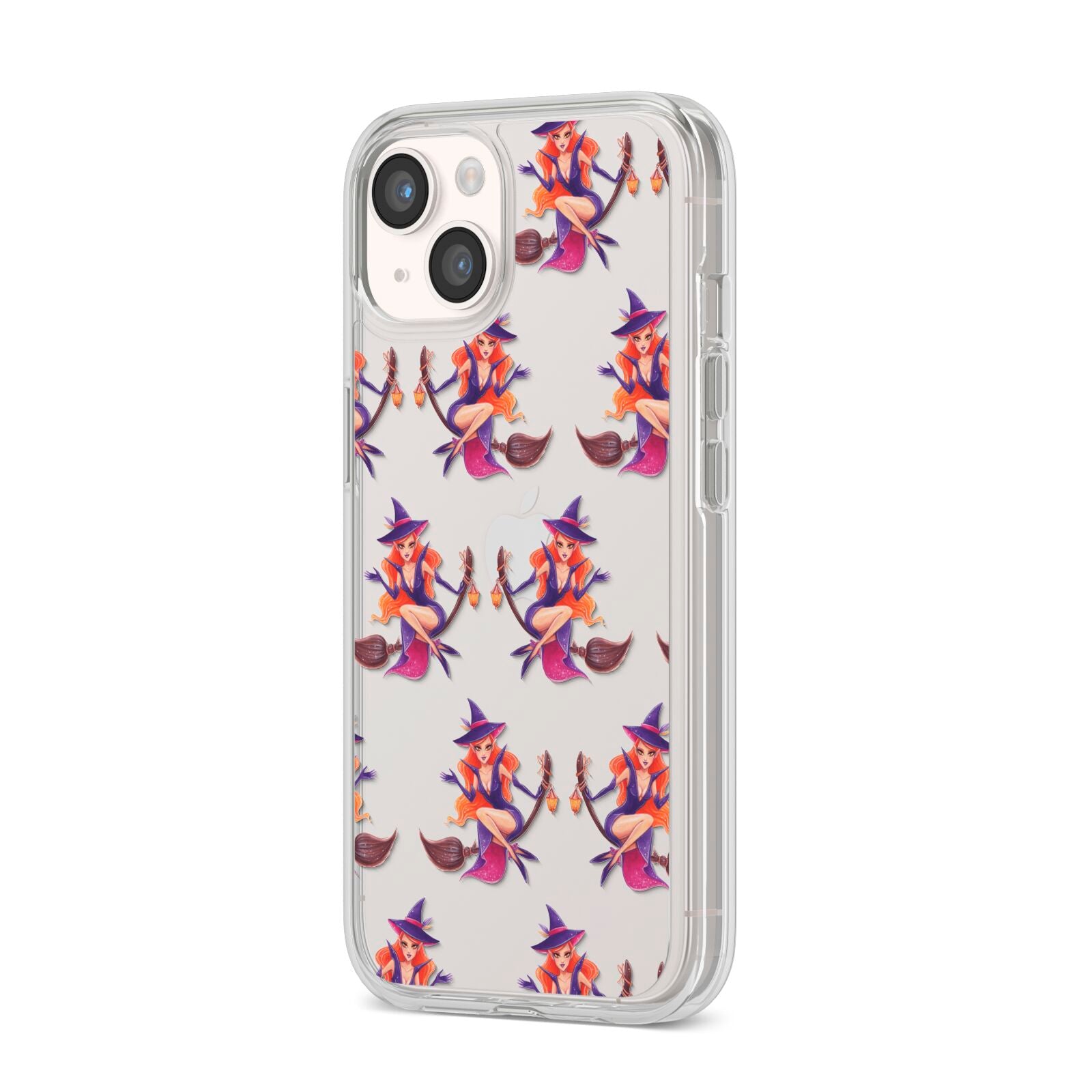 Halloween Witch iPhone 14 Clear Tough Case Starlight Angled Image