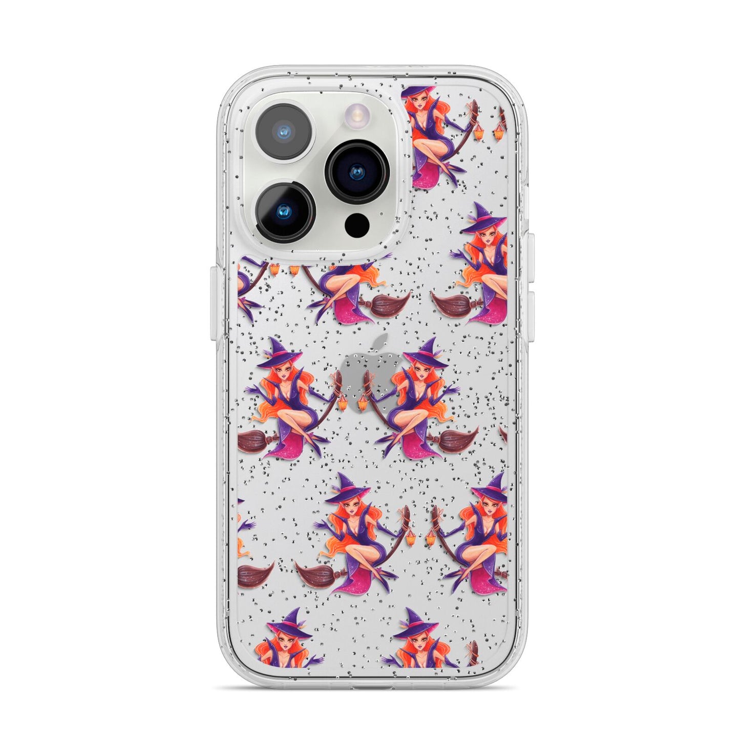 Halloween Witch iPhone 14 Pro Glitter Tough Case Silver