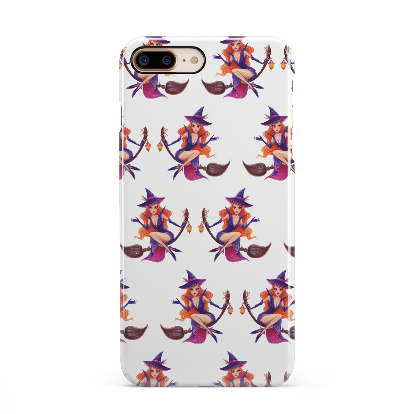 Halloween Witch iPhone 8 Plus 3D Snap Case on Gold Phone