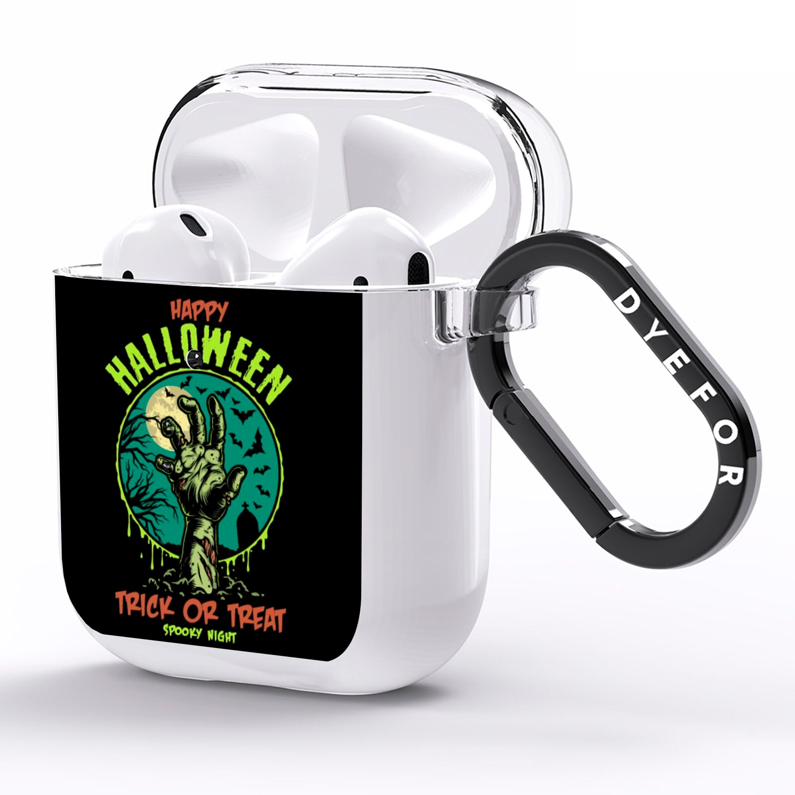 Halloween Zombie Hand AirPods Clear Case Side Image